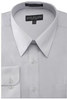 Daniel Ellissa DS3001 Silver Convertible Cuff Basic Dress Shirt for Men - Perfect for Business Meetings, Weddings & Formal Occasions