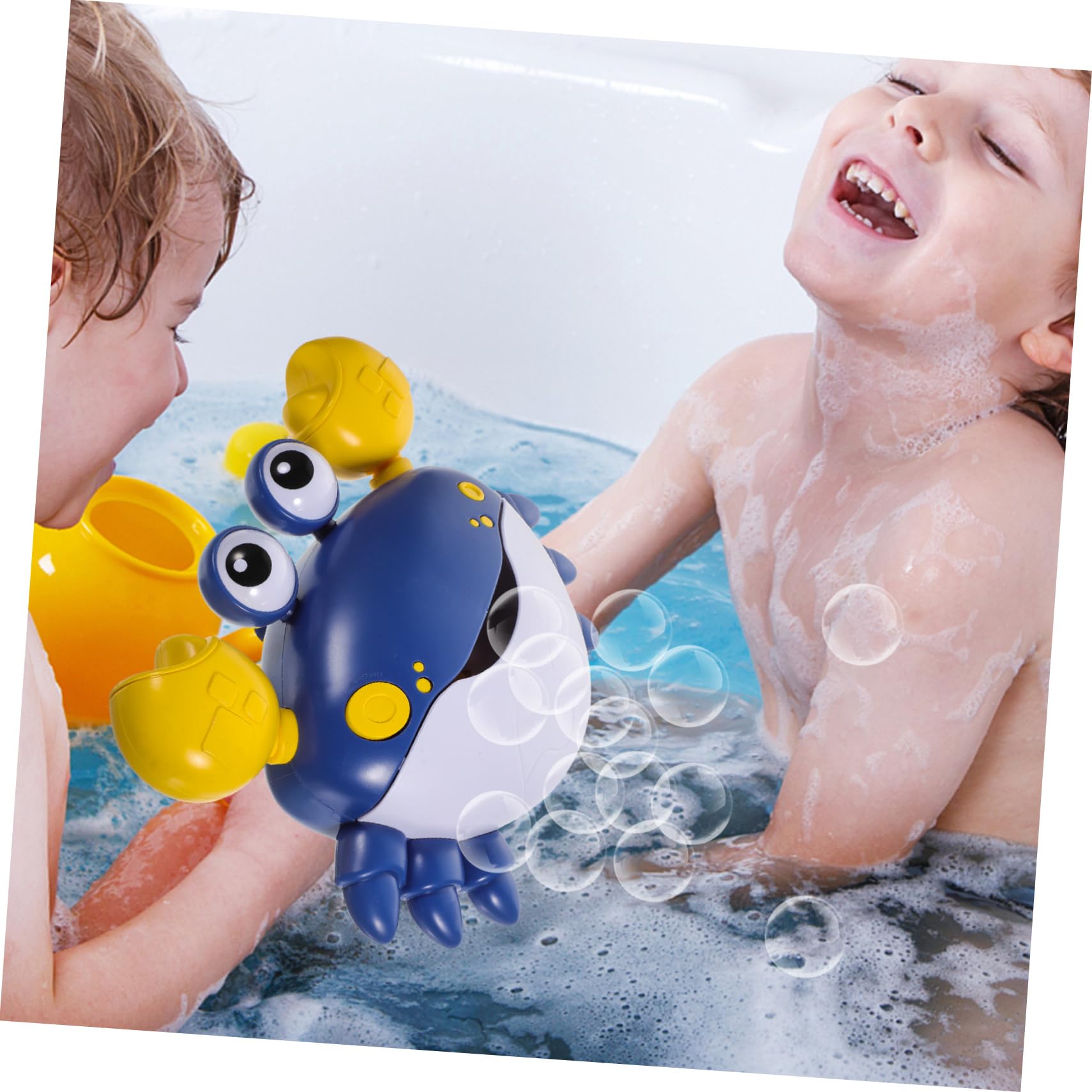 FAVOMOTO 3-Piece Crab Bubble Machine Bath Blower Toy Set - Fun Bathtub Bubble Maker for Kids - Durable Plastic Bath Toys for Toddlers & Children - Perfect for Bathtime Play, Pool Parties & Sensory Play