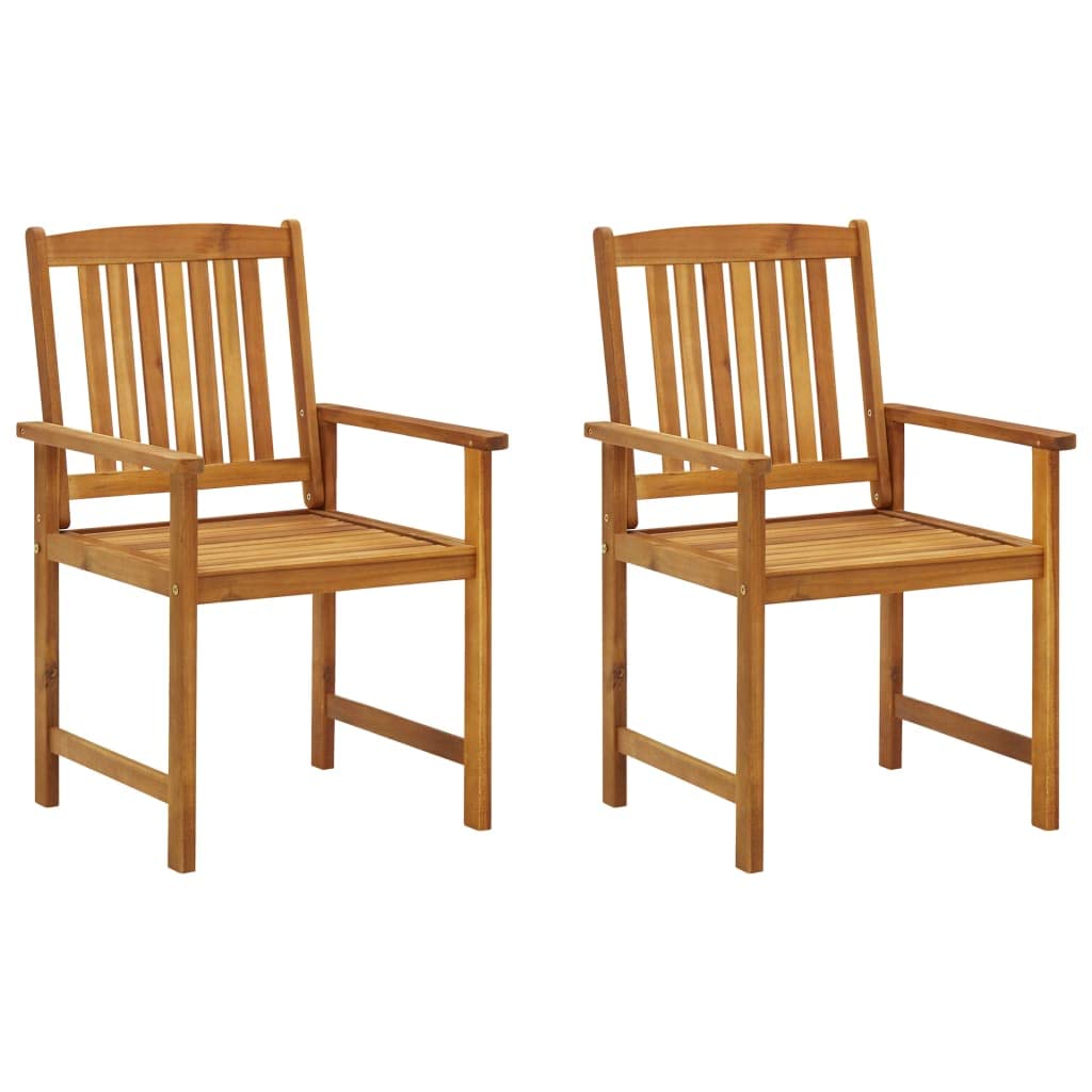 2-Piece Acacia Wood Director's Chairs with Cushions - Solid Wood Outdoor Arm Chairs for Patio, Balcony, Backyard, Pool & Garden - Perfect for Relaxing, Entertaining and Outdoor Dining