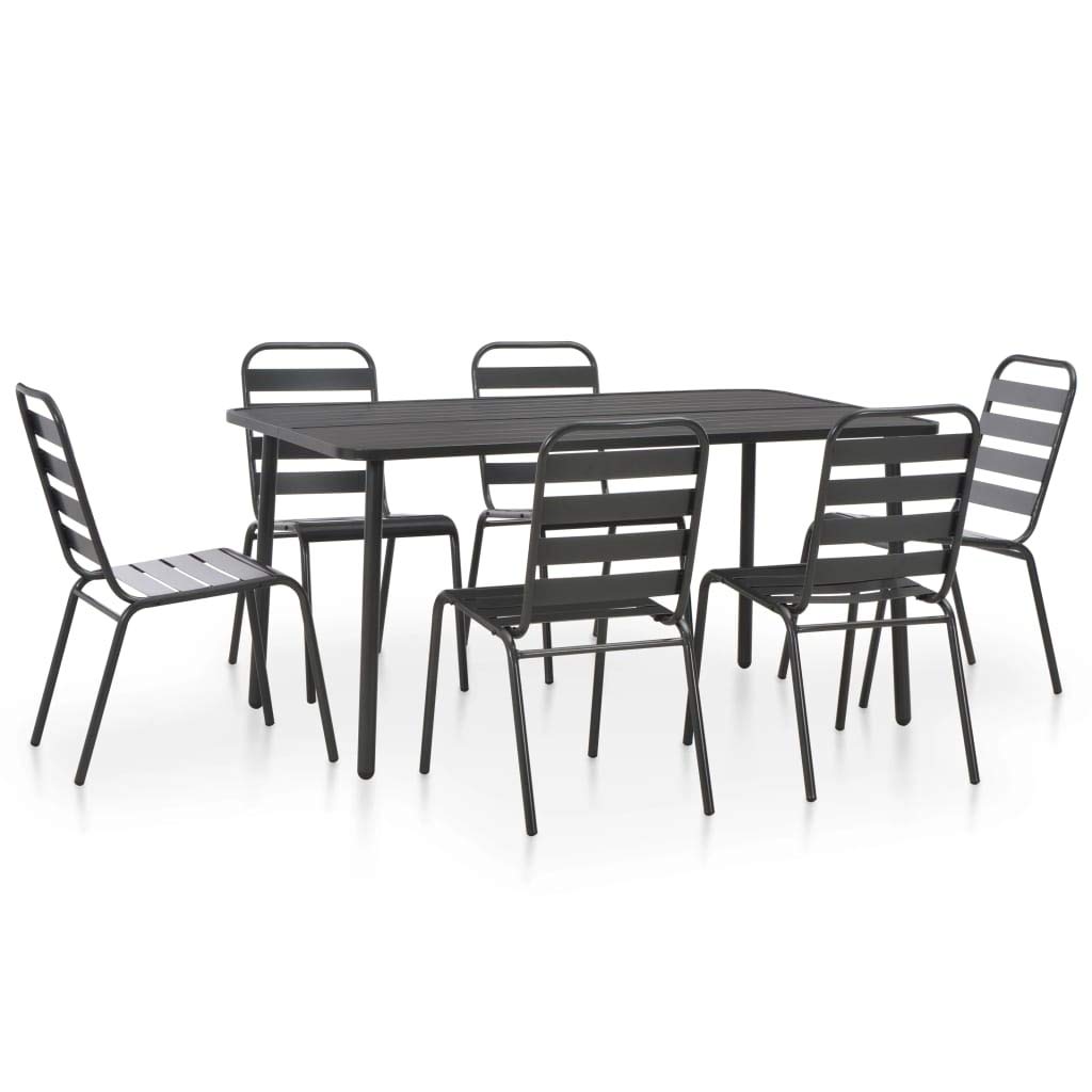 7-Piece Outdoor Bistro Table Set - Rust & Weather Resistant Patio Furniture for Garden, Deck, Poolside & Backyard Dining