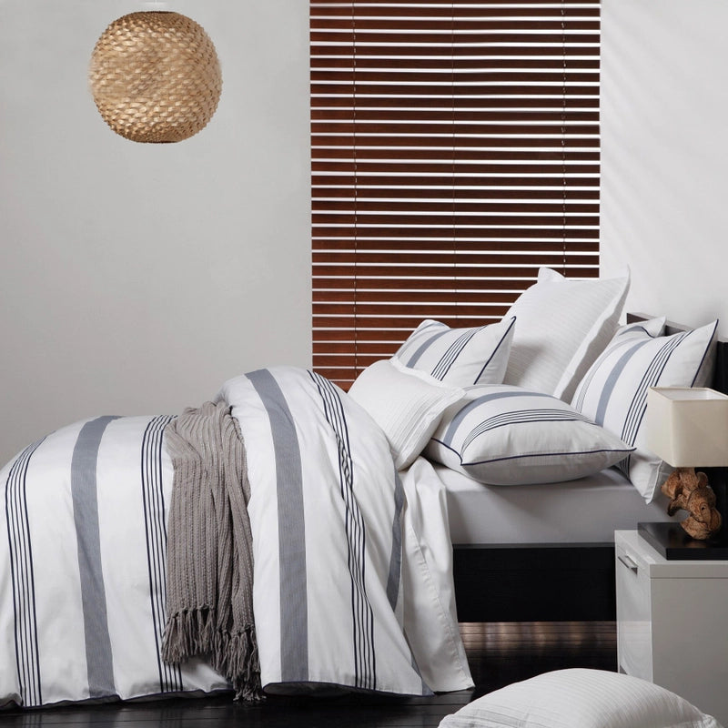 Premium Bronson White Pillowcase Set of 2 - 100% Cotton Soft Bedding by Logan & Mason - Perfect for Master Bedroom, Guest Room & Luxury Hotels