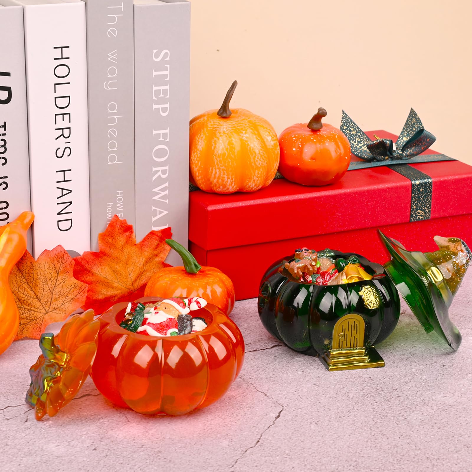 Halloween Resin Molds - 2 Pack Pumpkin Jar Silicone Molds with Witch Lid for DIY Epoxy Crafts, Jewelry Making & Candy Storage | Perfect for Halloween Decorations, Party Favors & Handmade Gifts