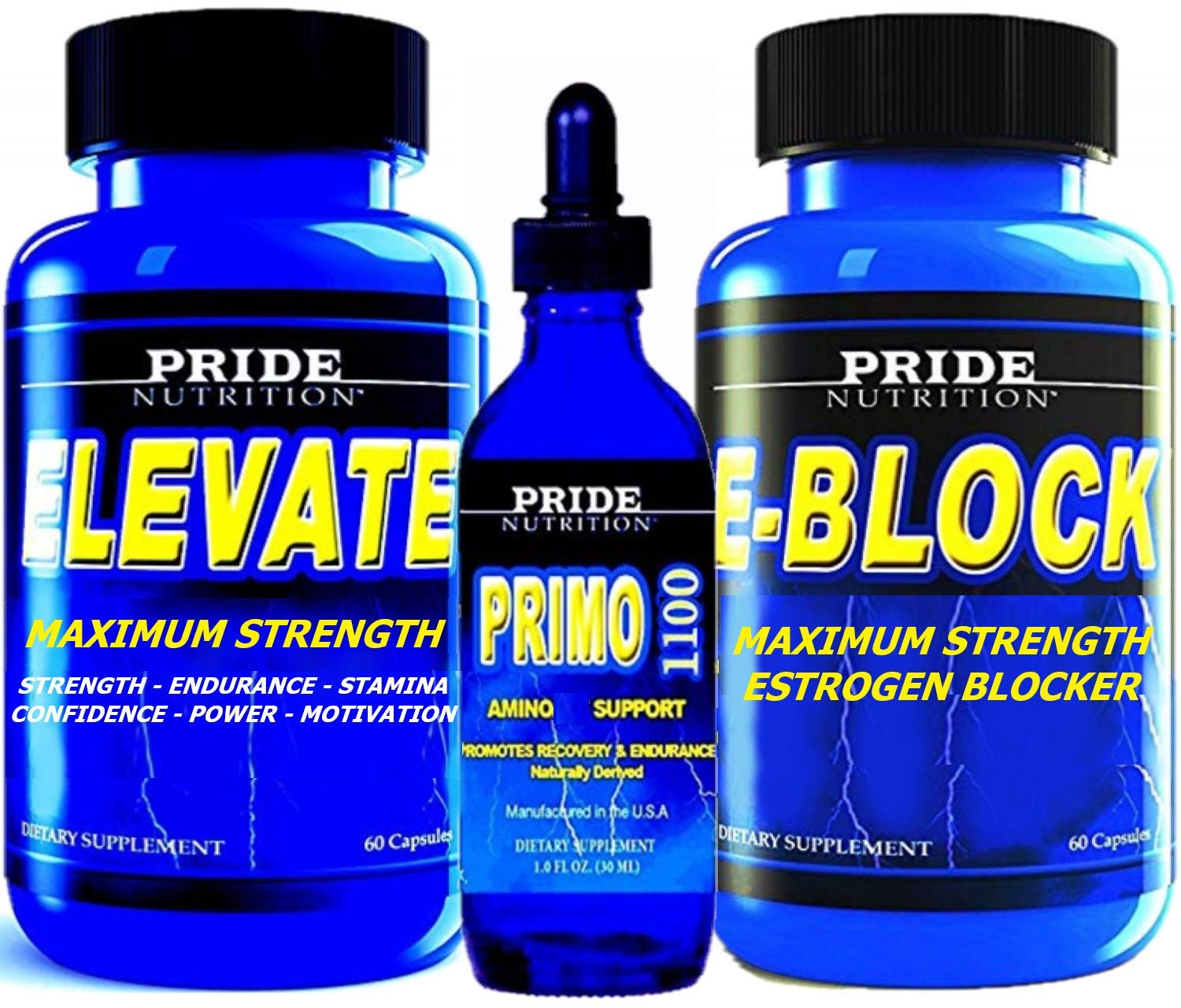 Pride Nutrition #1 Muscle Building Stack - Anabolic Strength & Recovery Support with Estrogen Blocker - 3 Bottles - Best Lean Muscle Mass Supplement for Bodybuilders & Athletes - Pre/Post Workout & Recovery
