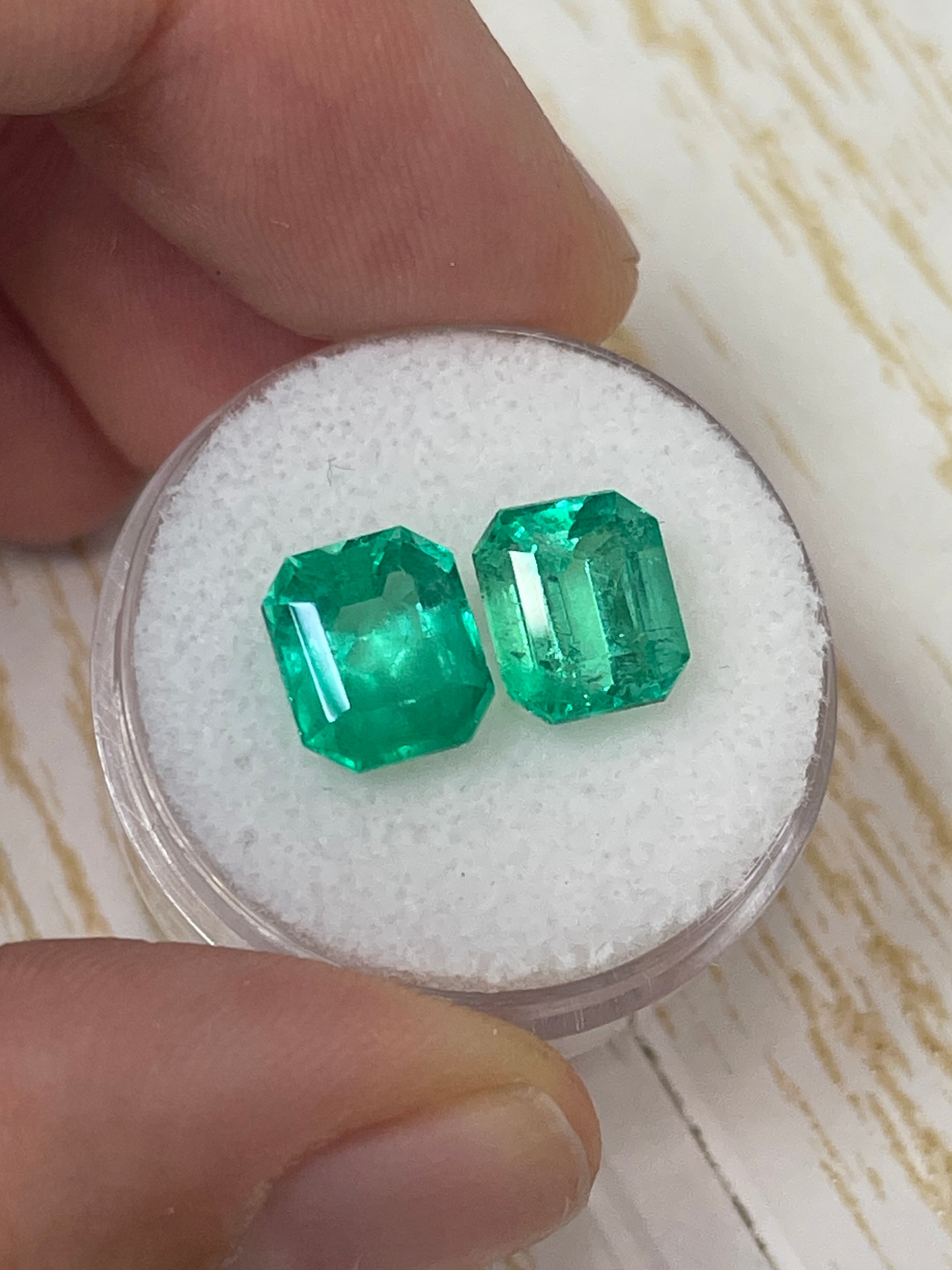 5.19tcw 9x8 Matching Loose Colombian Emeralds - Emerald Cut Gemstones for Jewelry Making, Engagement Rings & Fine Collections