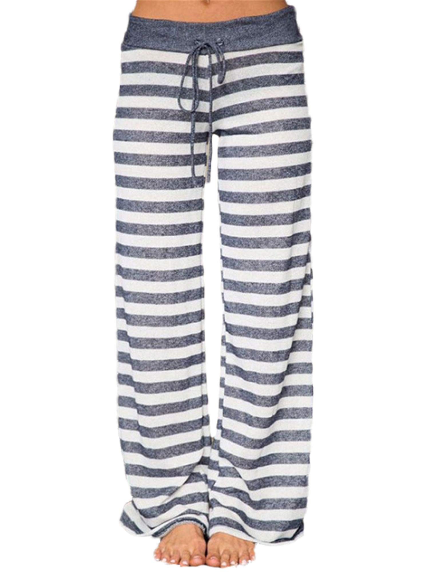 Andongnywell Women's Floral Print Comfy Casual Pajama Pants - Soft Lounge Pants with Drawstring & Wide Leg Design for Sleep, Yoga & Home Relaxation