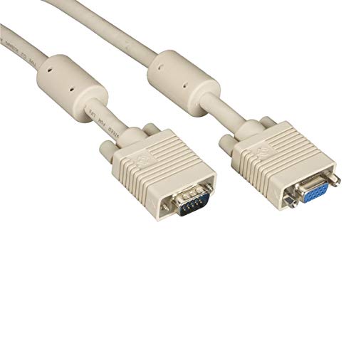 Black Box EVNPS06-0100-MF VGA Video Cable - 6ft High-Speed Male to Female Monitor Cable for PC, Laptop, Projector & Display Screen Connections