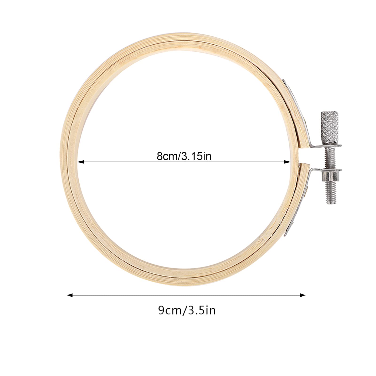 Shipenophy 3.5 Inch Embroidery Hoops - 9cm Round Wooden Frame for Cross Stitch, Silk Painting & Needlework - Perfect for DIY Craft Projects, Home Decor & Gift Making