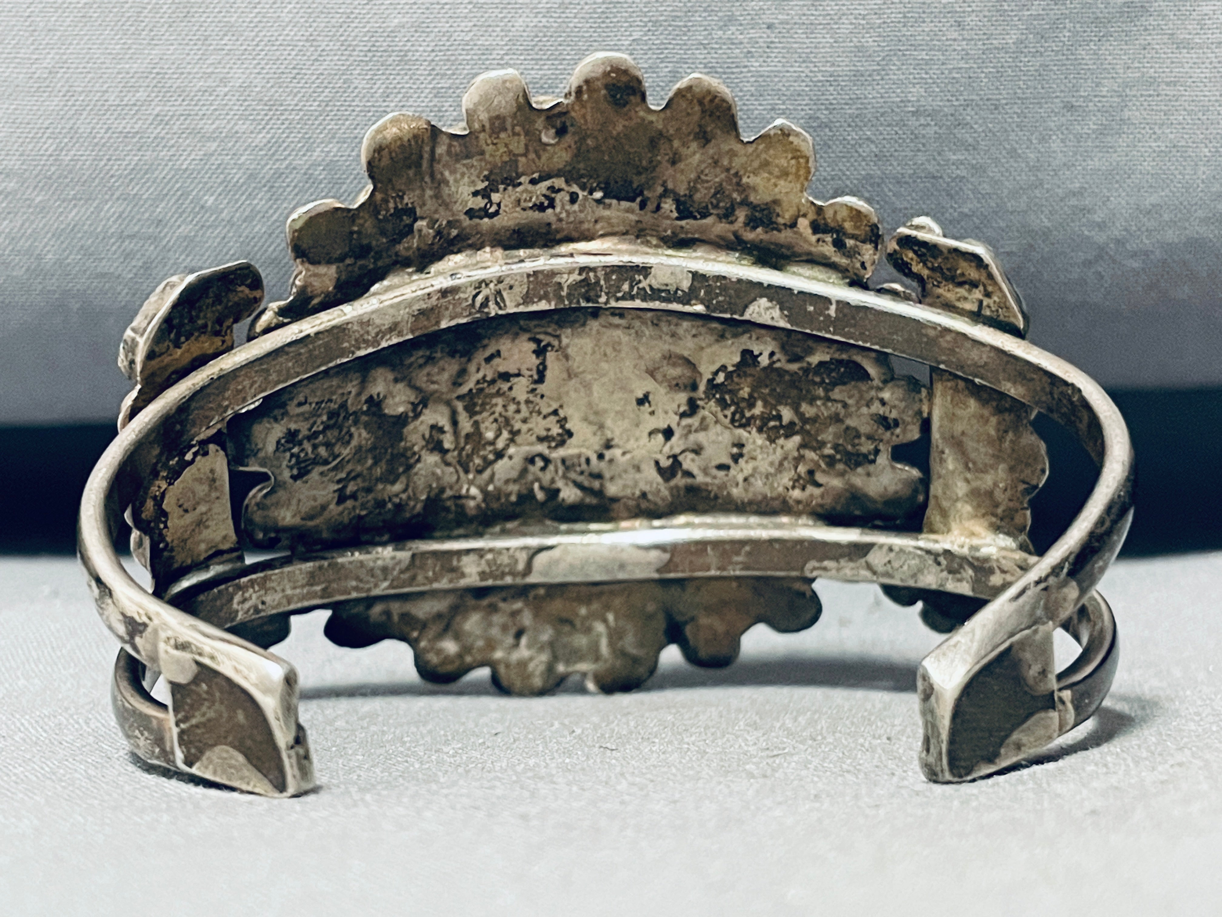 Vintage 1940s Navajo Native American Turquoise Sterling Silver Cluster Bracelet - Handmade Southwest Jewelry for Women, Boho Fashion & Tribal Style Accessories