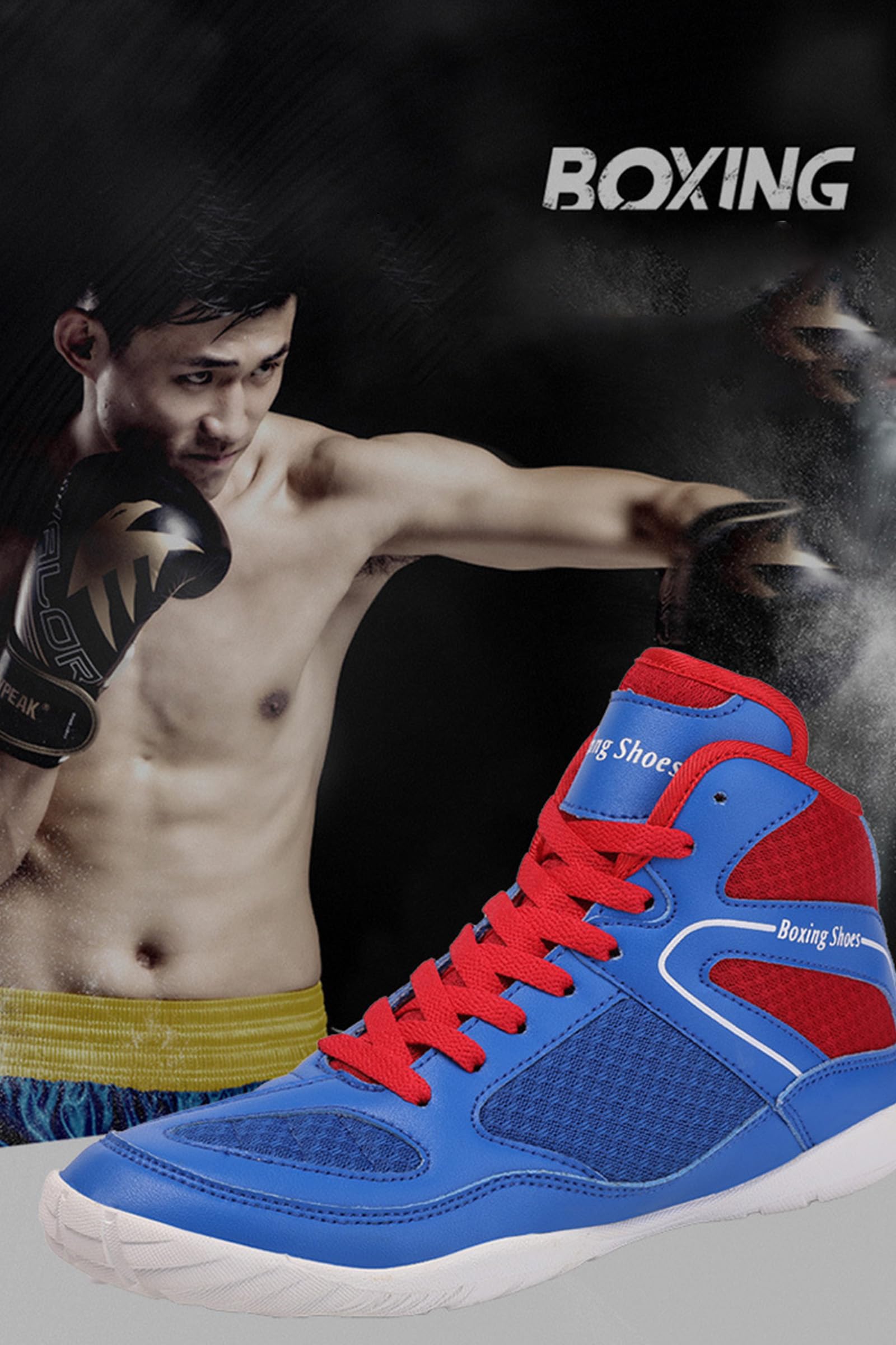 Kervaky Men's Wrestling & Boxing Shoes - Professional Lightweight Breathable Training Shoes for Weightlifting, Fitness & MMA - Perfect for Gym, CrossFit & Martial Arts