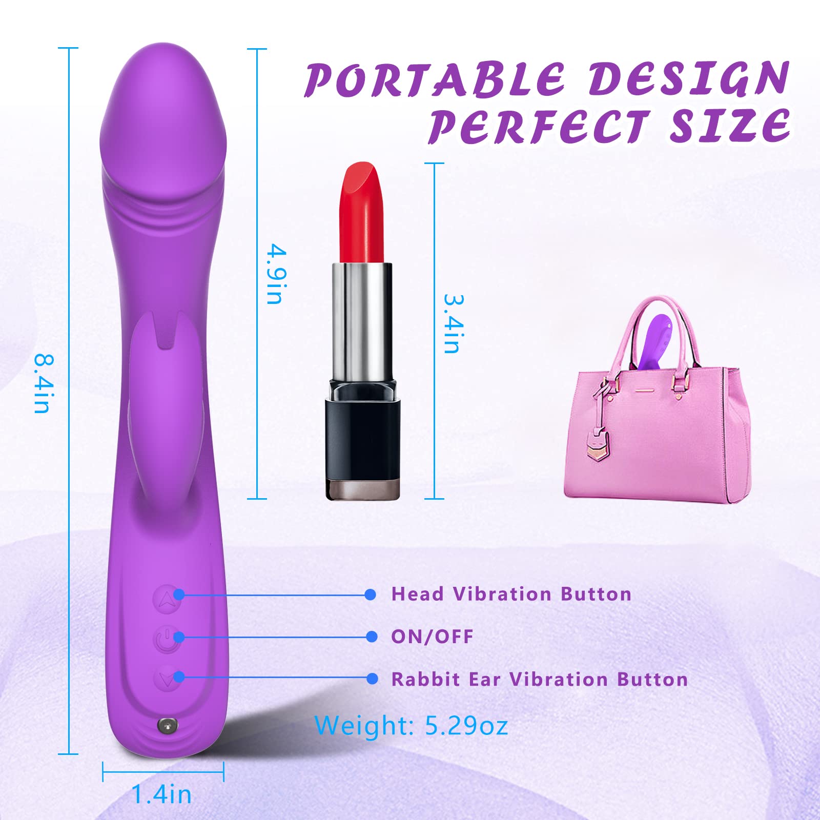 Premium Rabbit G-Spot Vibrator - 7 Powerful Vibration Modes & 8.4