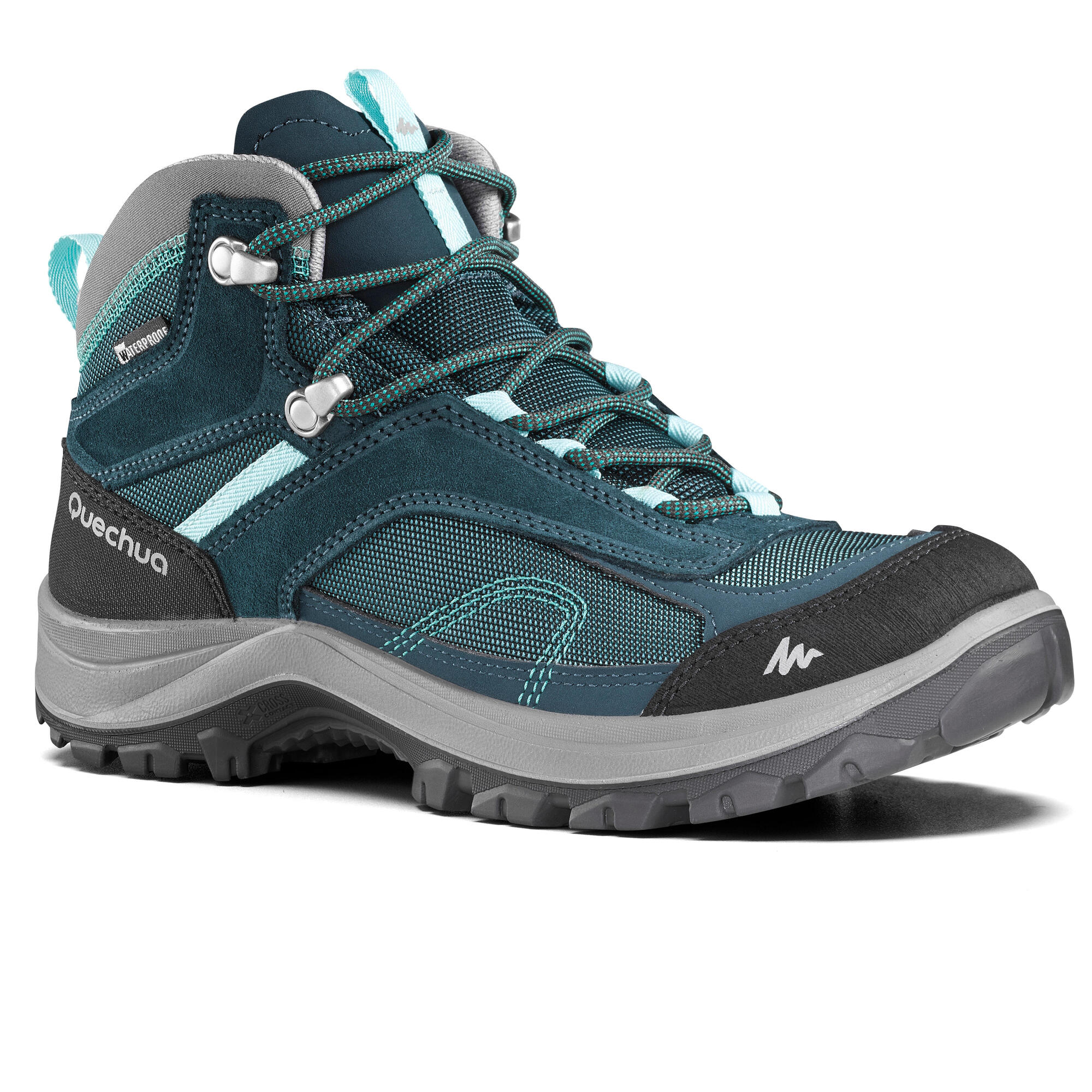 Quechua Women's MH100 Waterproof Mid Hiking Boots - Lightweight Trekking Shoes for Outdoor Adventures, Trail Walking & Camping