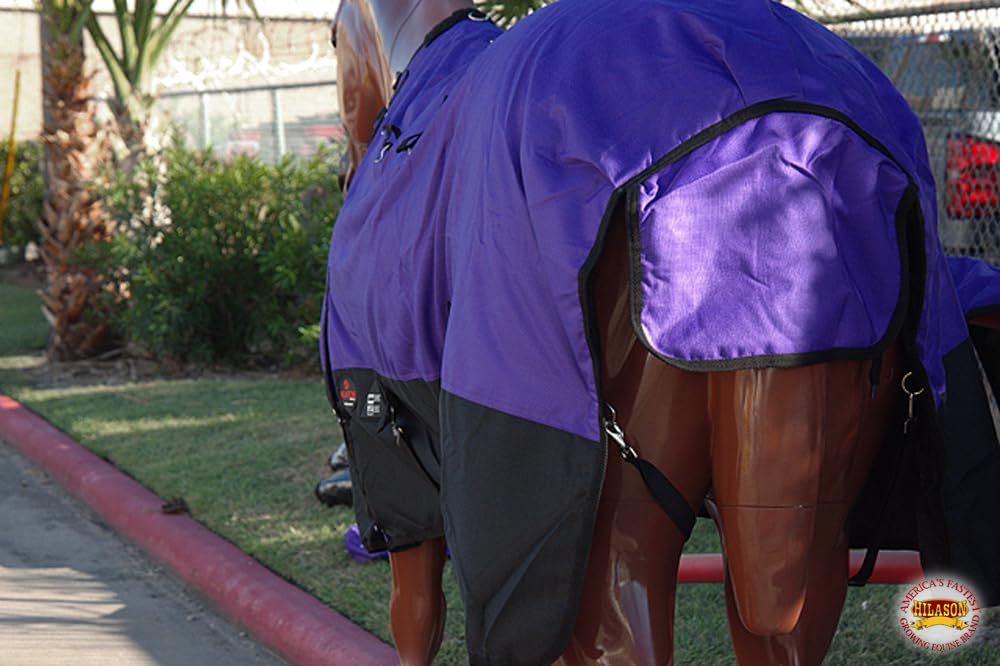 HILASON 1200D Waterproof Winter Horse Blanket with Neck Cover & Belly Wrap | Heavy Duty 75