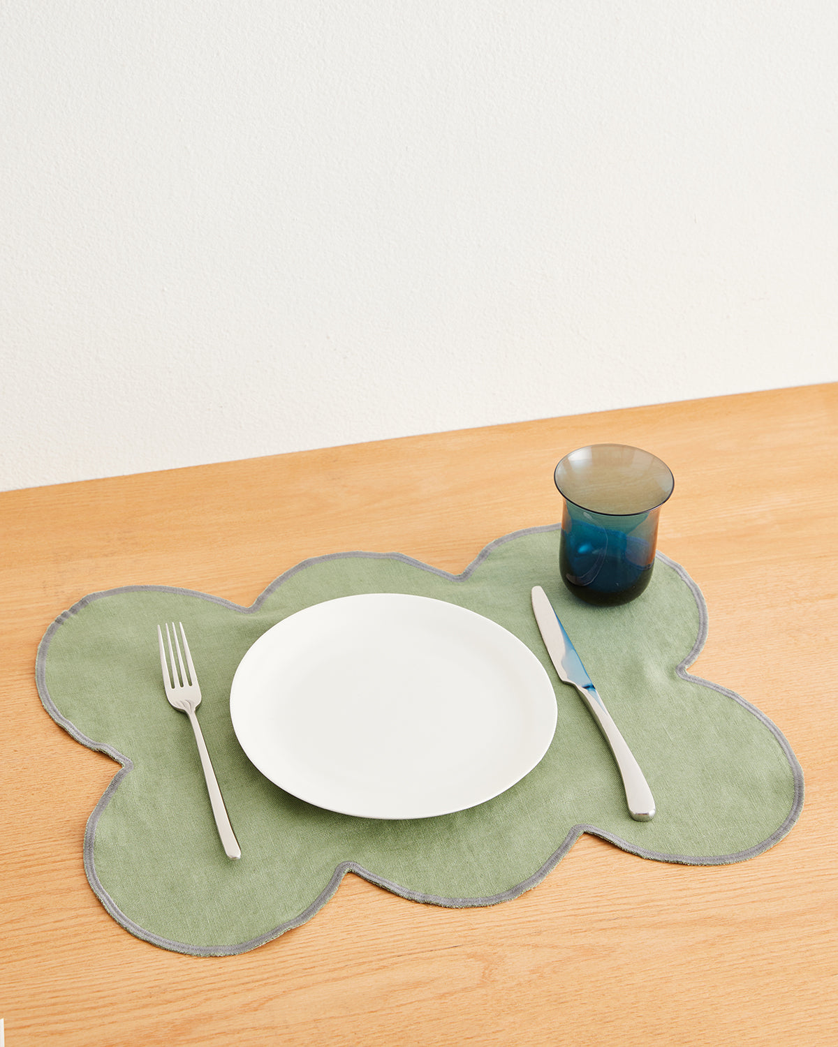 Organic Pistachio & Mineral 100% French Flax Linen Placemats Set of 4 - Eco-Friendly Table Mats for Dining, Kitchen, and Home Decor - Soft & Durable Cloud Texture Place Settings