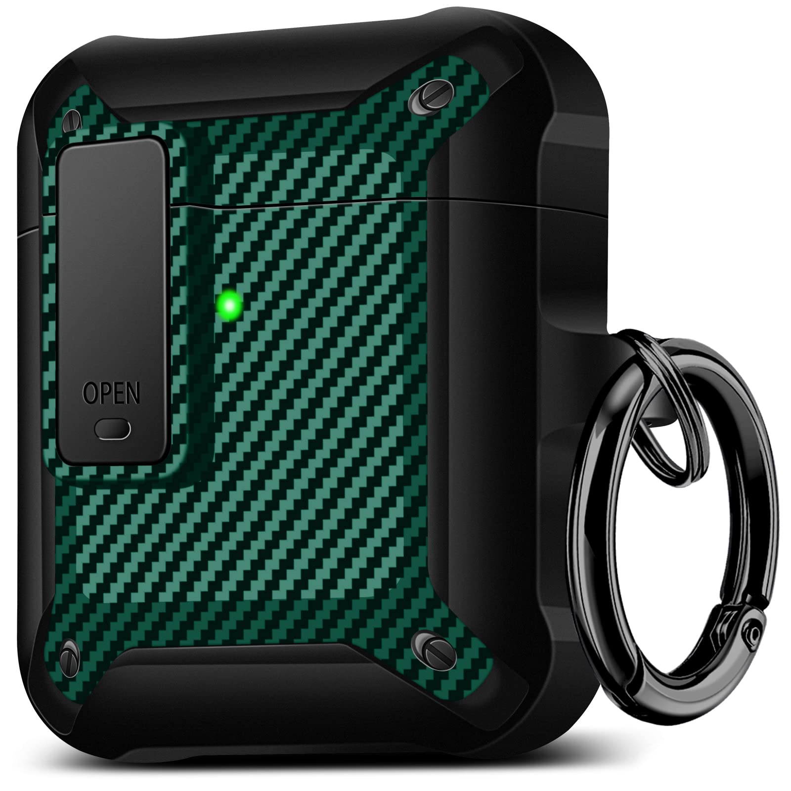 Maxjoy Military Armor AirPods Case for AirPods 1/2 - Secure Lock Protective Cover for Men & Women | Travel & Outdoor Use