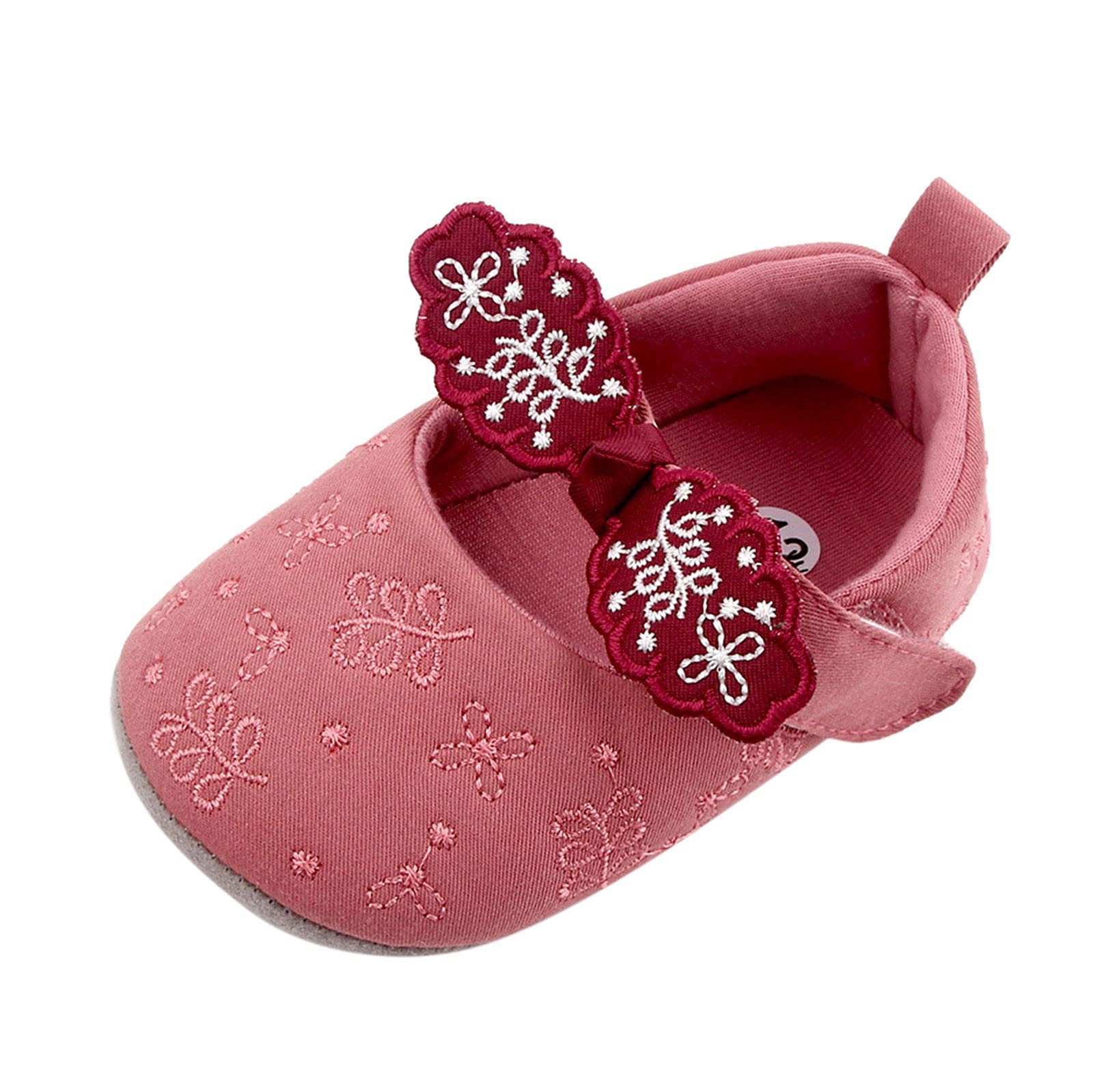 Baby Girls Non-Slip Floral Bow Shoes - Soft First Walkers for Princesses | Indoor/Outdoor Play