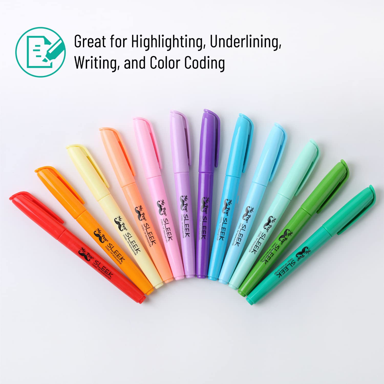 Pastel Highlighters 12 Pack - Fast Dry Bible Journaling & School Supplies