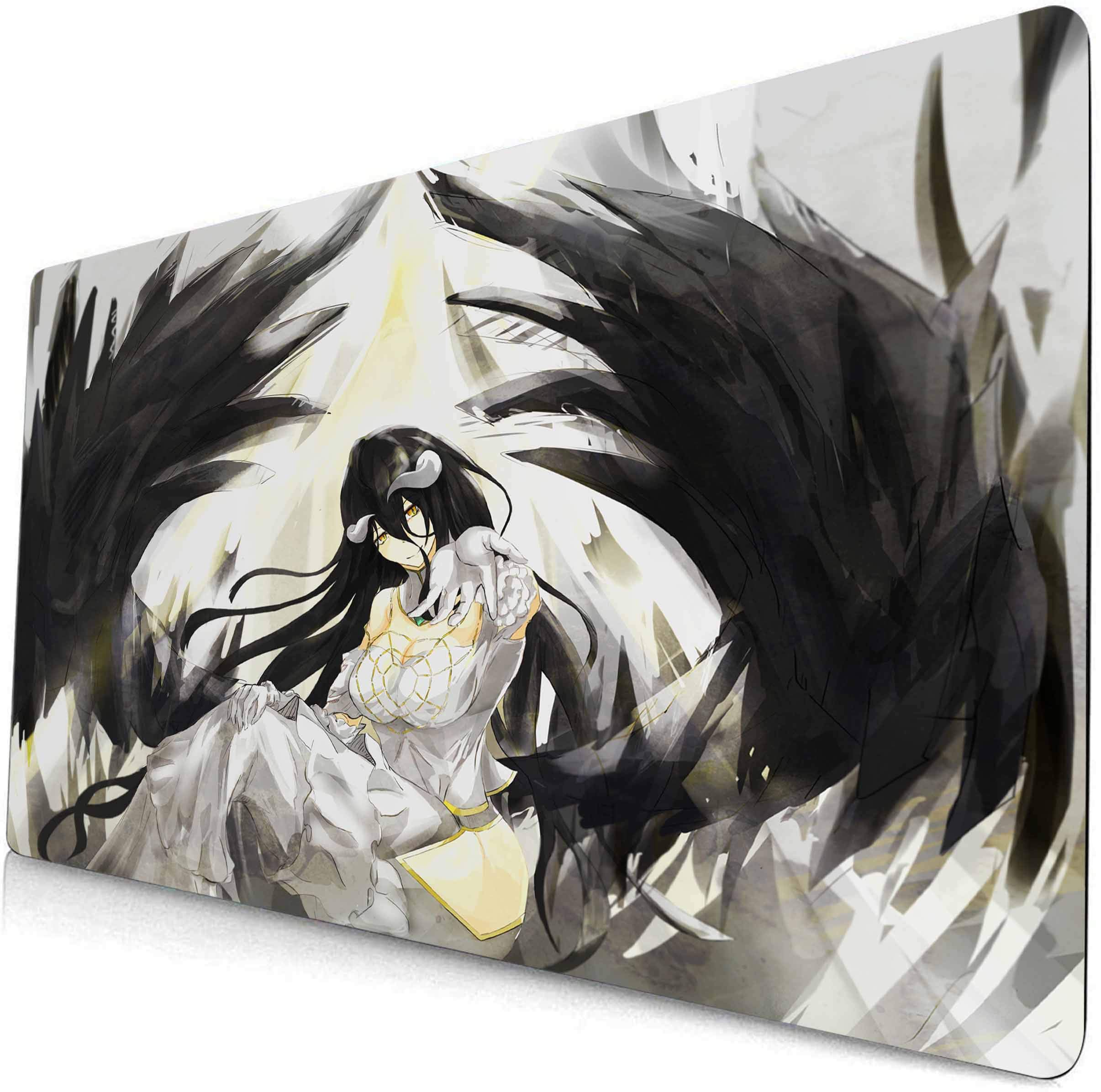 Overlord Anime Large Gaming Mouse Pad - Albedo Themed Desk Mat for Laptop & PC Gaming - Non-Slip Rubber Base - Perfect for Gaming, Office Work & Anime Fans