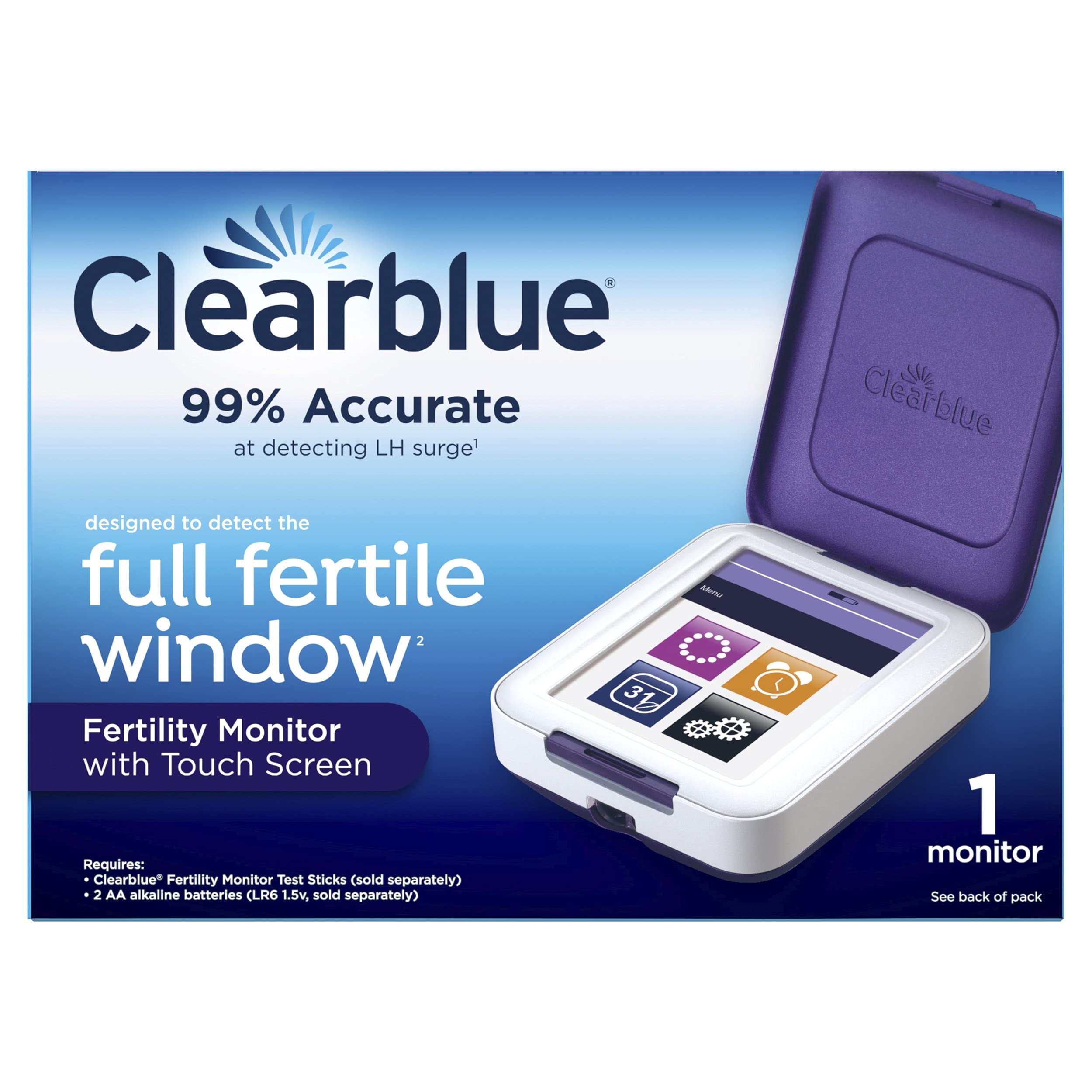 Clearblue Fertility Monitor with Touch Screen – 1 Count | Accurate Ovulation & Pregnancy Tracking for Women Trying to Conceive