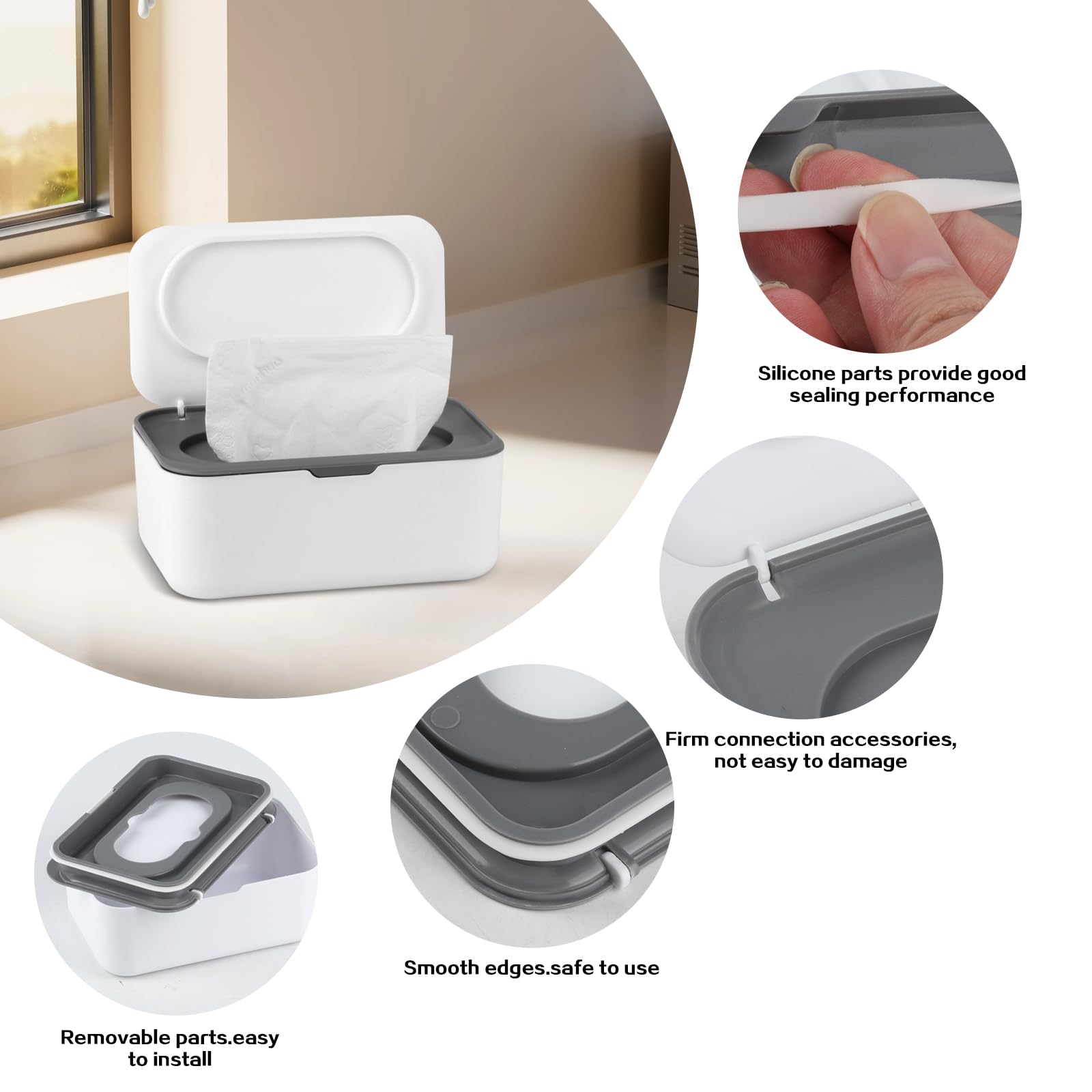 2 Pack Baby Wipes Dispenser, Plastic Wet Wipes Container, Toilet Paper Wet Wipe Holder - Perfect for Diaper Bags, Nursery, Bathroom & Travel Organization