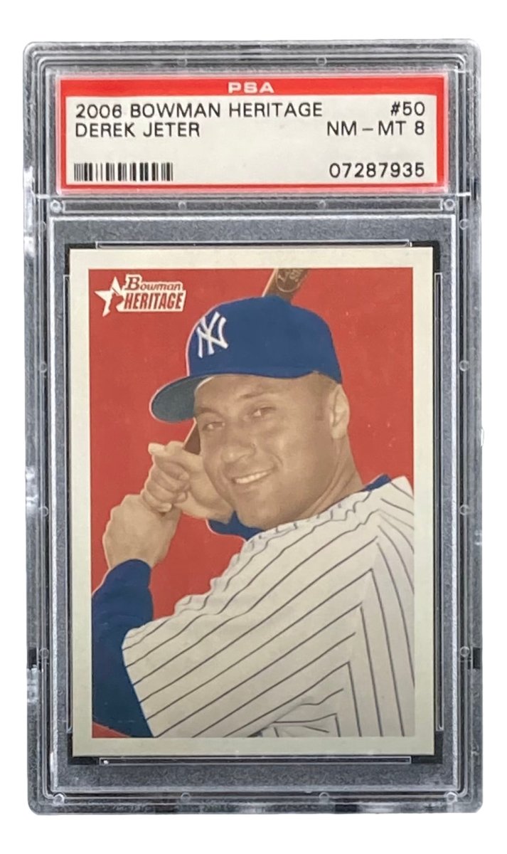 Derek Jeter 2006 Bowman Heritage #50 New York Yankees Baseball Card PSA NM-MT 8 - Perfect for Collectors, Yankees Fans & Sports Memorabilia Enthusiasts