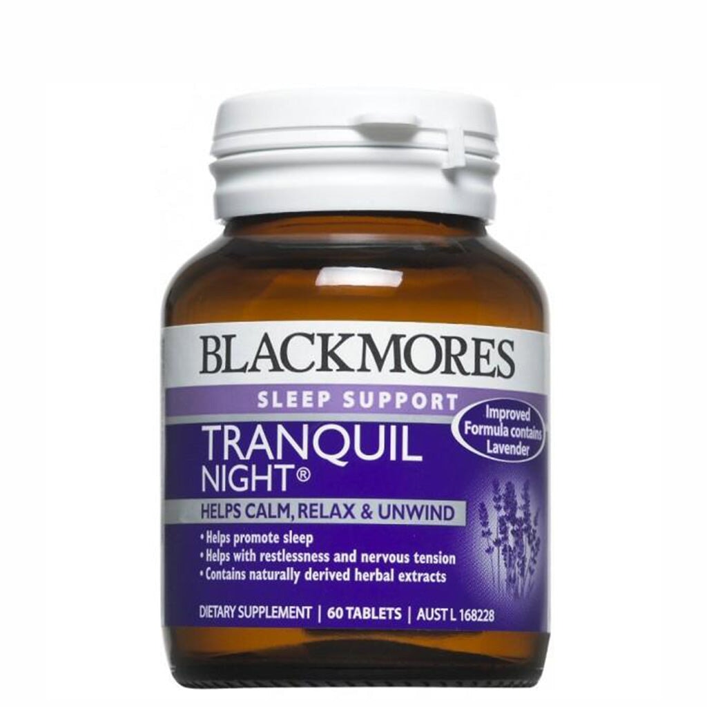 Blackmores Tranquil Night Sleep Support Supplement - Natural Herbal Relaxation Aid for Better Sleep & Stress Relief | Perfect for Nighttime Rest & Calming the Mind