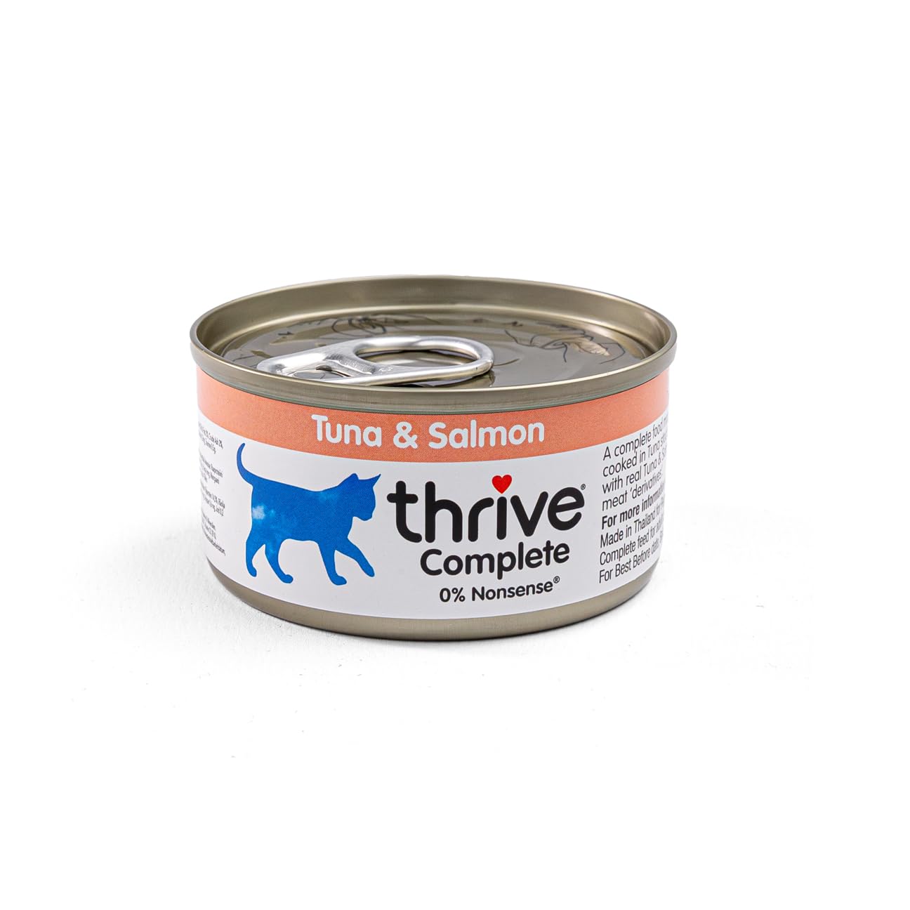 Premium Thrive Cat Food - Complete Tuna & Salmon Recipe, Grain-Free Wet Cat Food (6 Pack, 75g Each) - Ideal for Adult Cats & Kittens, Perfect for Mealtime or Travel