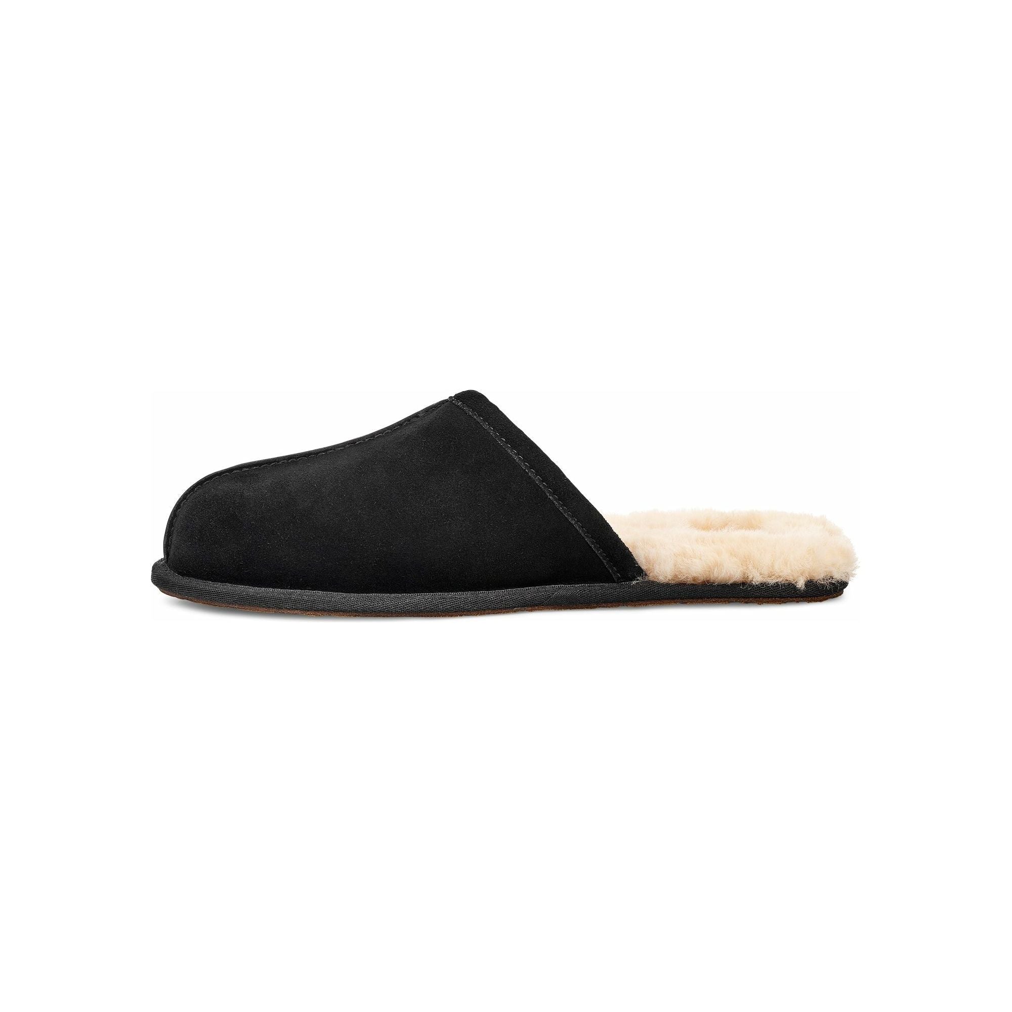 UGG Men's Scuff Slipper - Black Suede Indoor/Outdoor House Shoes for Comfort & Warmth - Perfect for Home, Lounge & Backyard Relaxation