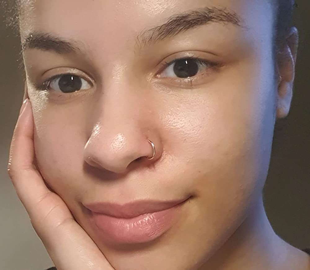 9K Solid Gold 16 Gauge Hinged Segment Nose Ring - Cartilage Earring for Rook, Daith, Tragus & Helix Piercings - Durable & Hypoallergenic Jewelry for Everyday Wear & Special Occasions