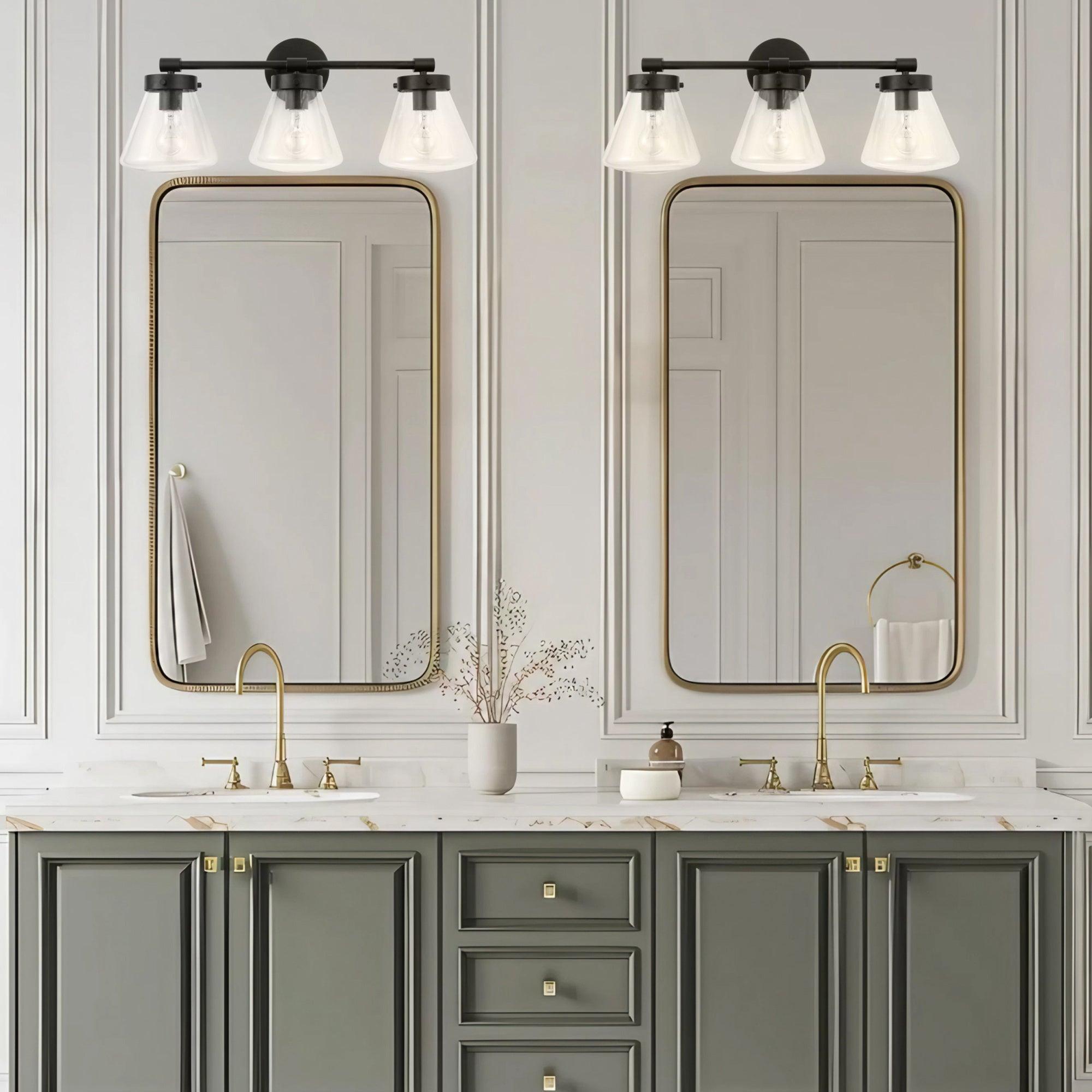 Gleam Modern 3-Light Dimmable Vanity Light - Bathroom Makeup Mirror Lighting Fixture for Bedroom, Dressing Room & Powder Room