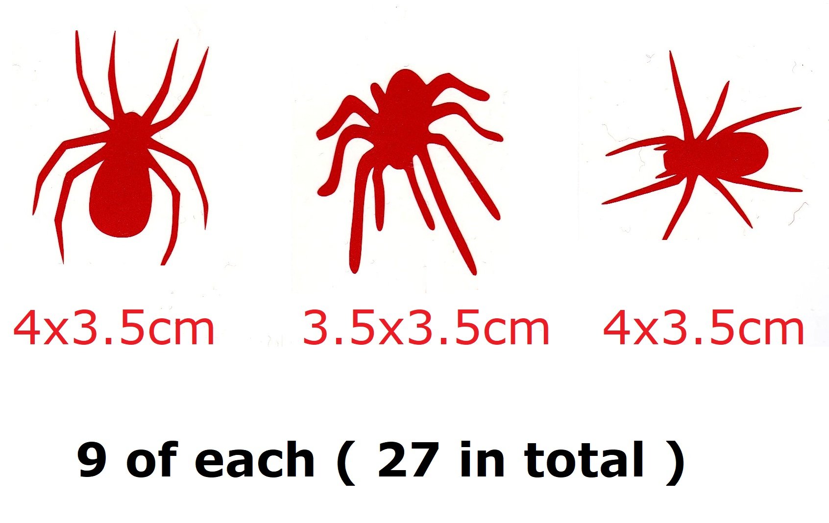 Spider Vinyl Stickers Red - Halloween Decor, Scary Party Supplies, DIY Crafts for Kids & Adults - Waterproof Decals for Laptops, Cars, Windows