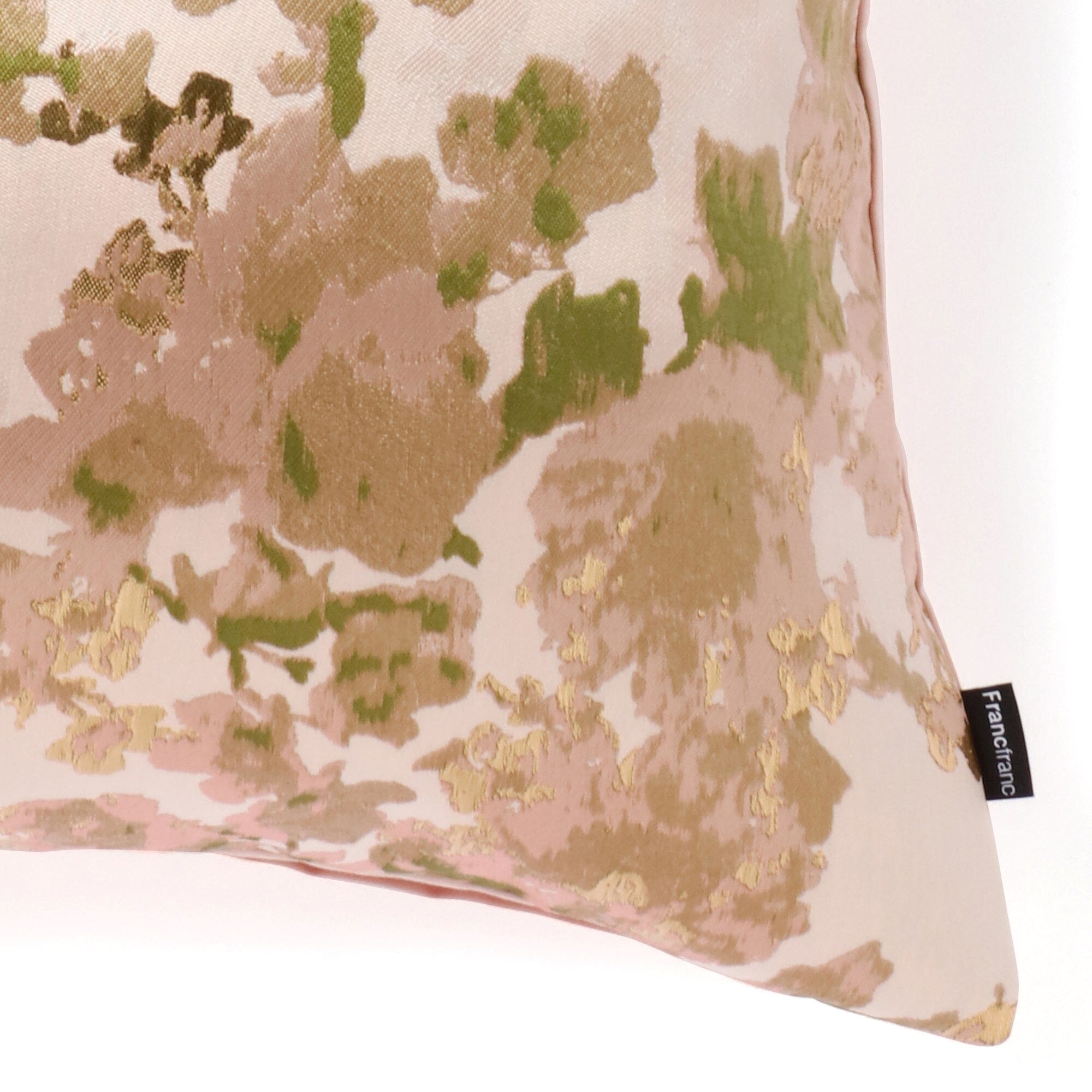 Jq Floral Cushion Cover 18x18 Inches - Soft Pink & Green Decorative Pillow Case for Sofa, Bed, Living Room - Home Decor Accent for Modern Interior Design