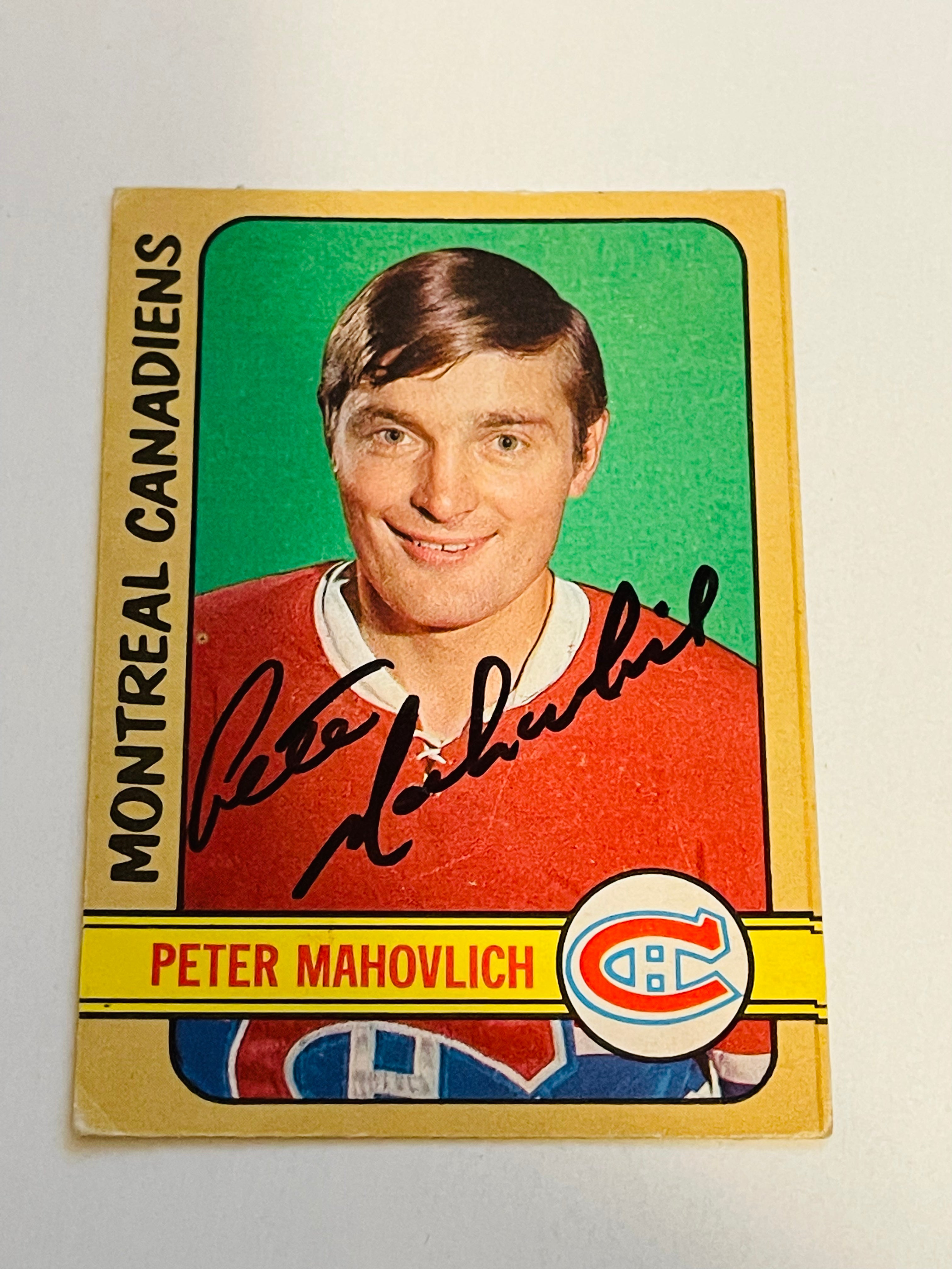 Pete Mahovlich Autographed Montreal Canadiens Hockey Card with COA - Authentic NHL Collectible for Sports Memorabilia Fans & Hockey Card Collectors - Perfect for Display, Gifts, and Investment