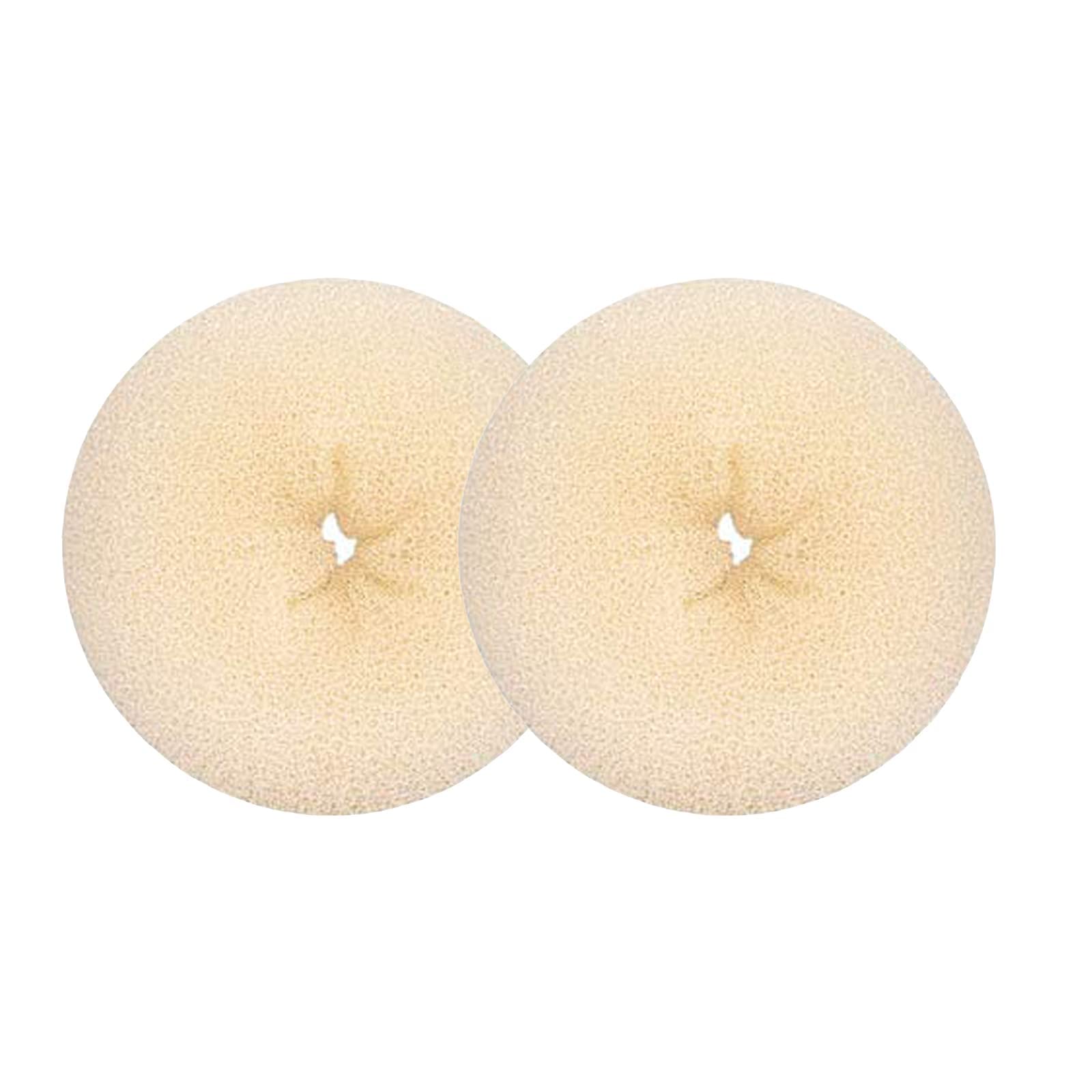 Blonde Hair Donut Bun Maker for Kids - 2.5 Inch Ring Style Chignon Shaper for Short & Thin Hair (Beige) | Perfect for School, Parties & Dance Performances