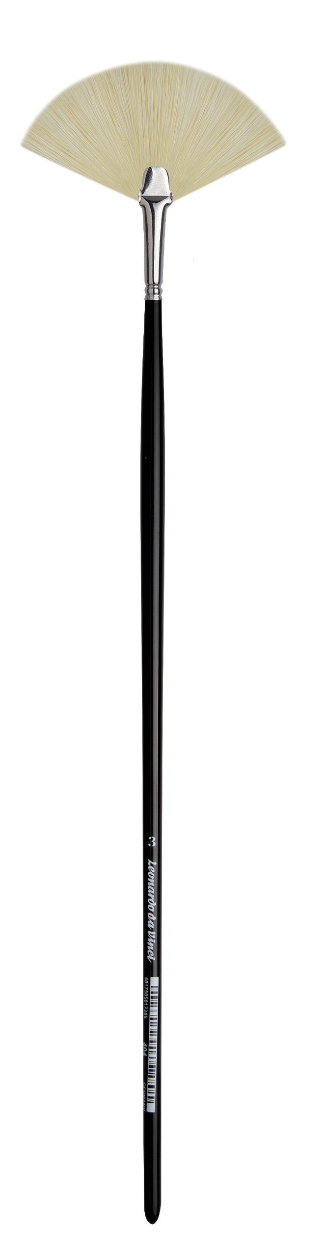 Da Vinci 404 Fan Blender Brush - Hog Bristle, Size 3 for Oil Painting & Varnishing