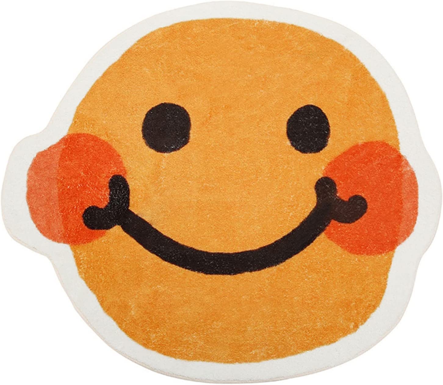 WJINNG Smiley Face Rug - Super Absorbent Non-Slip Soft Carpet for Living Room, Entryway, Bathroom & Shower - Cute Home Decor Floor Mat (32 Inch Diameter) - Perfect for Indoor Use, Bedroom, Kids Room & Dorm Decor