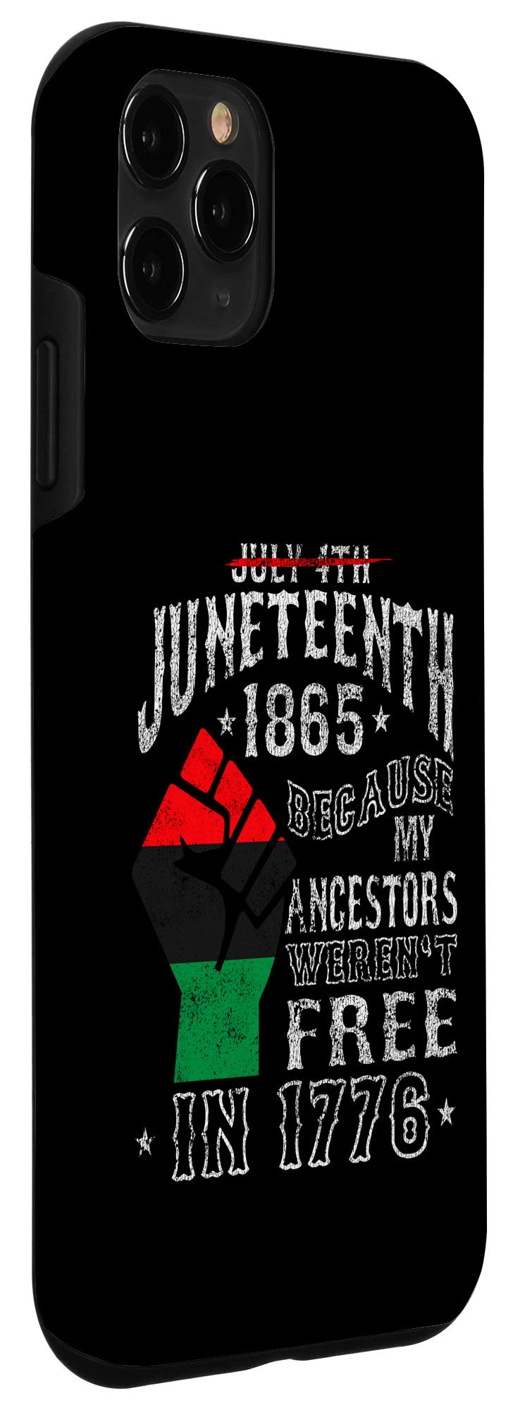 iPhone 11 Pro Case - Juneteenth Black Pride African American Flag Design for Men, Women & Kids - Durable Protective Phone Cover for Everyday Use & Special Occasions