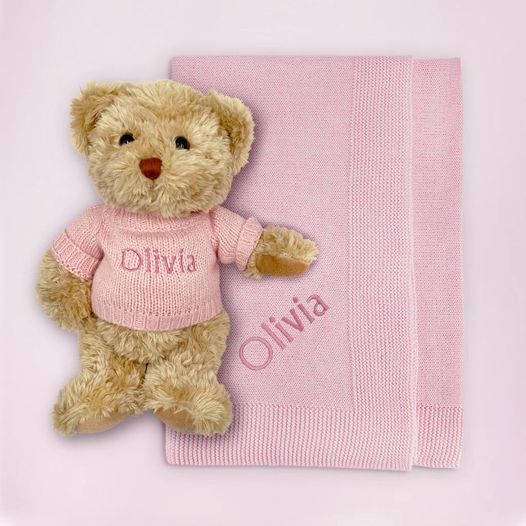 Cozy Bear & Soft Blanket Combo Set - Perfect for Cuddling, Gifts, and Nursery Decor | Ultra-Plush Teddy Bear & Warm Fleece Blanket | SKU: LBG1074 | Ideal for Baby Showers, Birthday Gifts, and Cozy Nights