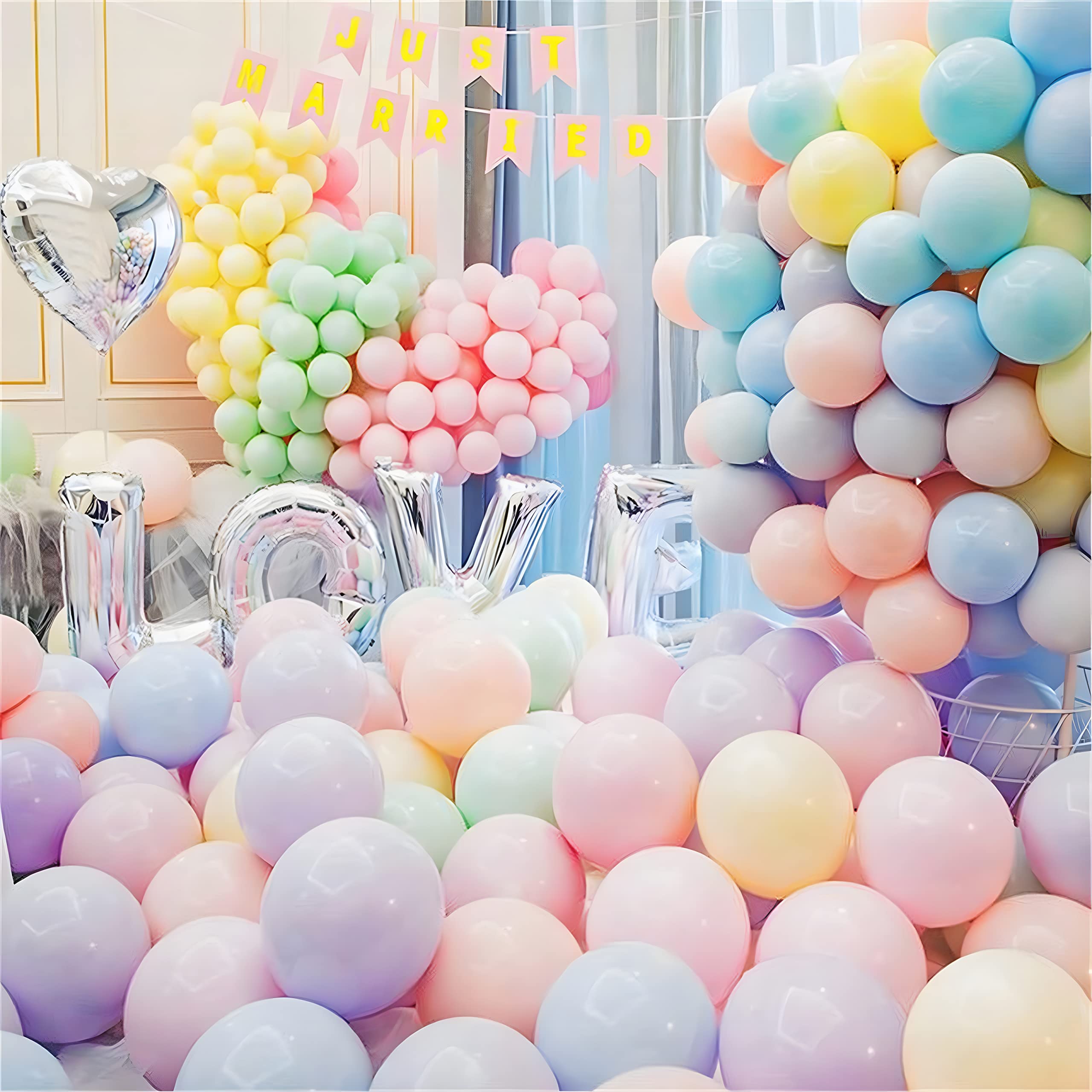200 Pack 5 Inch Pastel Rainbow Balloons - Mini Macaron Candy Color Balloons for Wedding, Birthday, Baby Shower Party Decorations - Perfect for Balloon Arches, Towers & Garlands (Ideal for Indoor/Outdoor Party Decor)