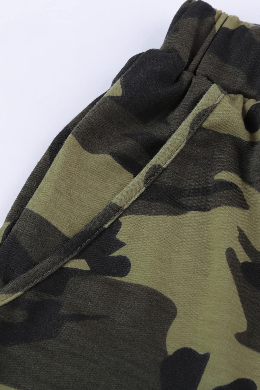Women's Camo Cargo Pants - Stretch Waist Cool Camouflage Jogger Pants with Pockets for Outdoor, Hiking & Casual Wear | Trendy Elastic Waist Casual Pants for Women