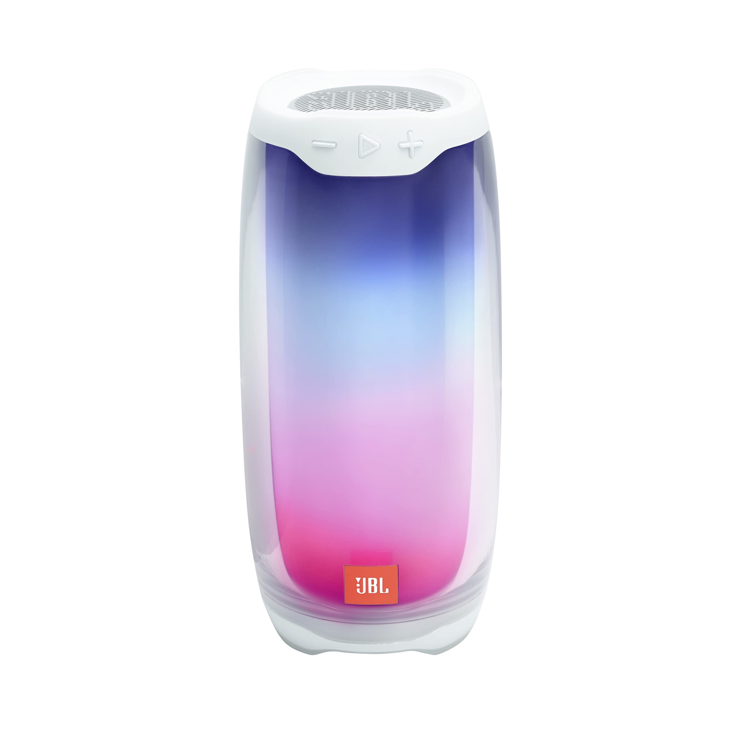 JBL Pulse 4 Waterproof Portable Bluetooth Speaker with 360° LED Light Show - White Wireless Speaker for Pool Parties, Beach Outings & Outdoor Adventures