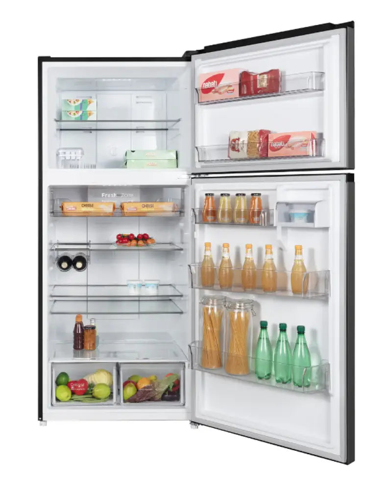 CHiQ CTM513NBS5E 515L Black Steel Top Mount Refrigerator - Energy Efficient Large Capacity Fridge for Home, Kitchen, Office & Restaurant Use