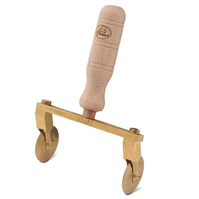 La Gondola Double Smooth Brass Roller Cutter - Premium Brass Crafting Tool for Leather, Fabric & Paper Cutting - Perfect for DIY Projects, Scrapbooking & Upholstery Work