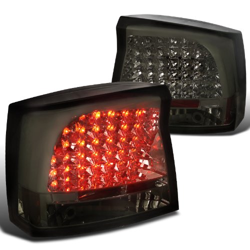 Spec-D Tuning LT-CHG05GLED-TM Smoked LED Tail Lights for Dodge Charger R/T, SE, SRT8, SXT - Upgrade Your Ride with Stylish Aftermarket Lighting (Perfect for Night Driving & Car Customization)