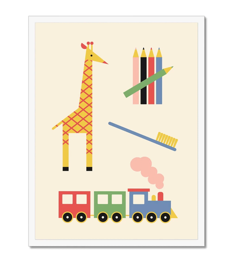 Vintage Playtime Cream Fine Art Print 11x14 - Classic Wall Decor for Nursery, Bedroom & Living Room by Roomytown