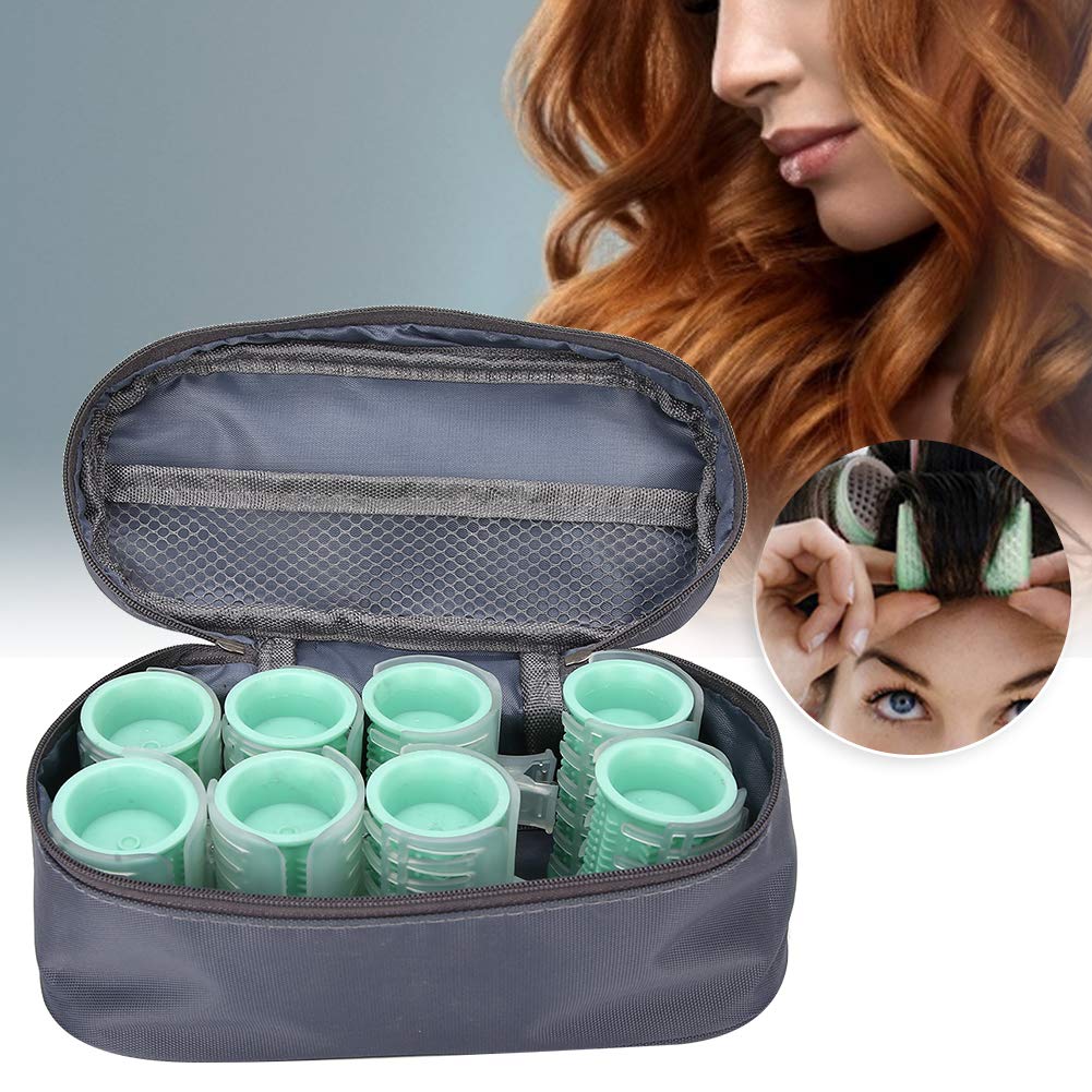 Green Self-Grip Hair Rollers Set for Curly & Wavy Styles - Salon & Home Hair Styling Tool - Perfect for DIY Hairstyling, Parties & Special Occasions