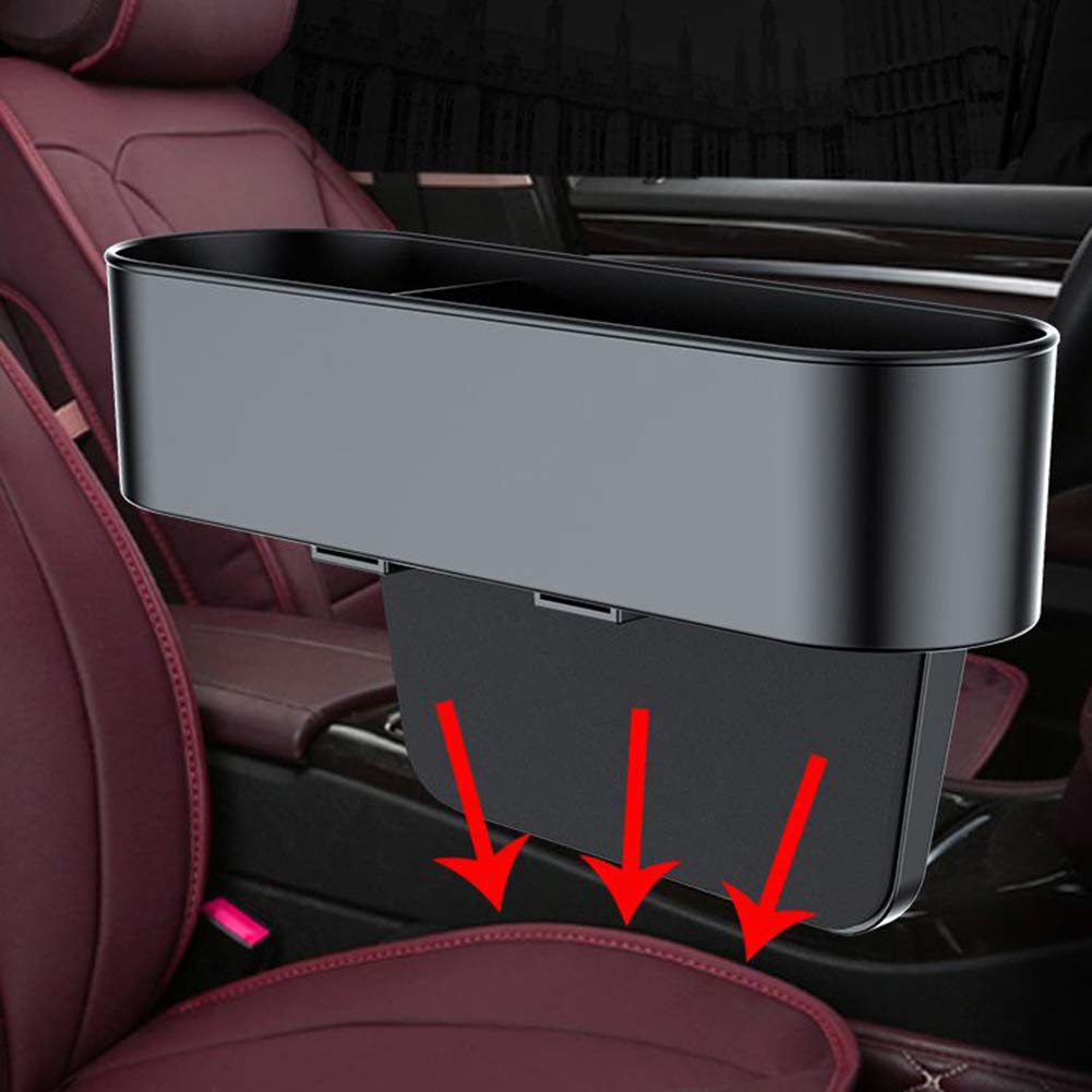 Premium PU Leather Car Seat Gap Filler - Universal Car Organizer with Side Pockets for Phone, Cards & Wallet - Perfect for Road Trips, Commuting & Daily Driving