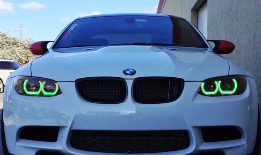 DTM Style RGB Multi-Color LED Angel Eyes Halo Rings for BMW Headlights - Upgrade Your BMW Lighting for Night Driving & Car Shows