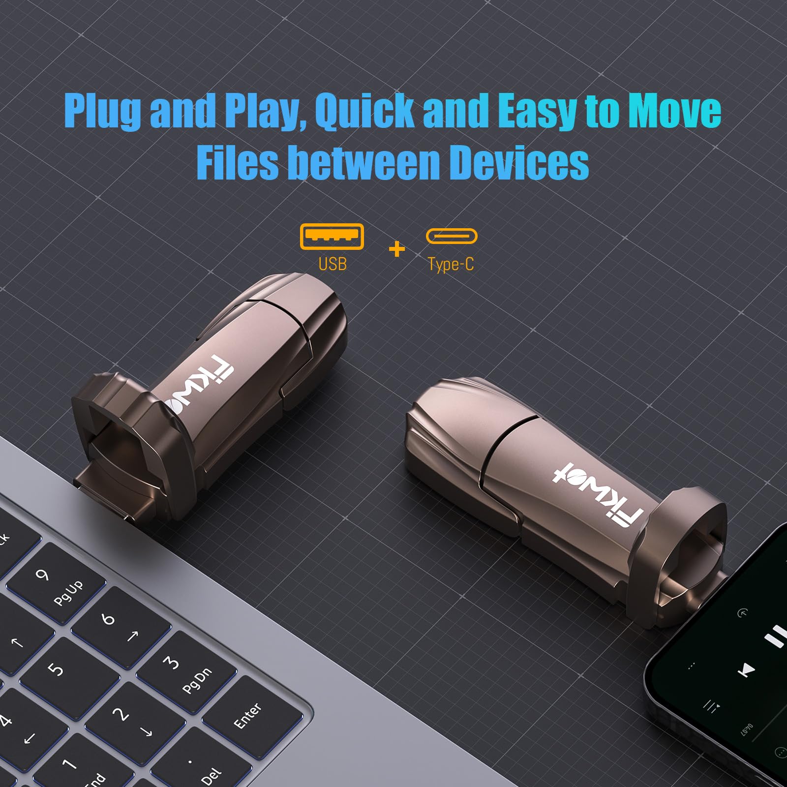 2TB External SSD USB Flash Drive - 2050MB/s High-Speed 2-in-1 USB-C & USB-A 3.2 Gen2 Portable Solid State Thumb Drive - Compatible with iPhone 15/16, Android, Windows, Mac, PC & Laptops - Perfect for Data Storage, File Transfer & Backup