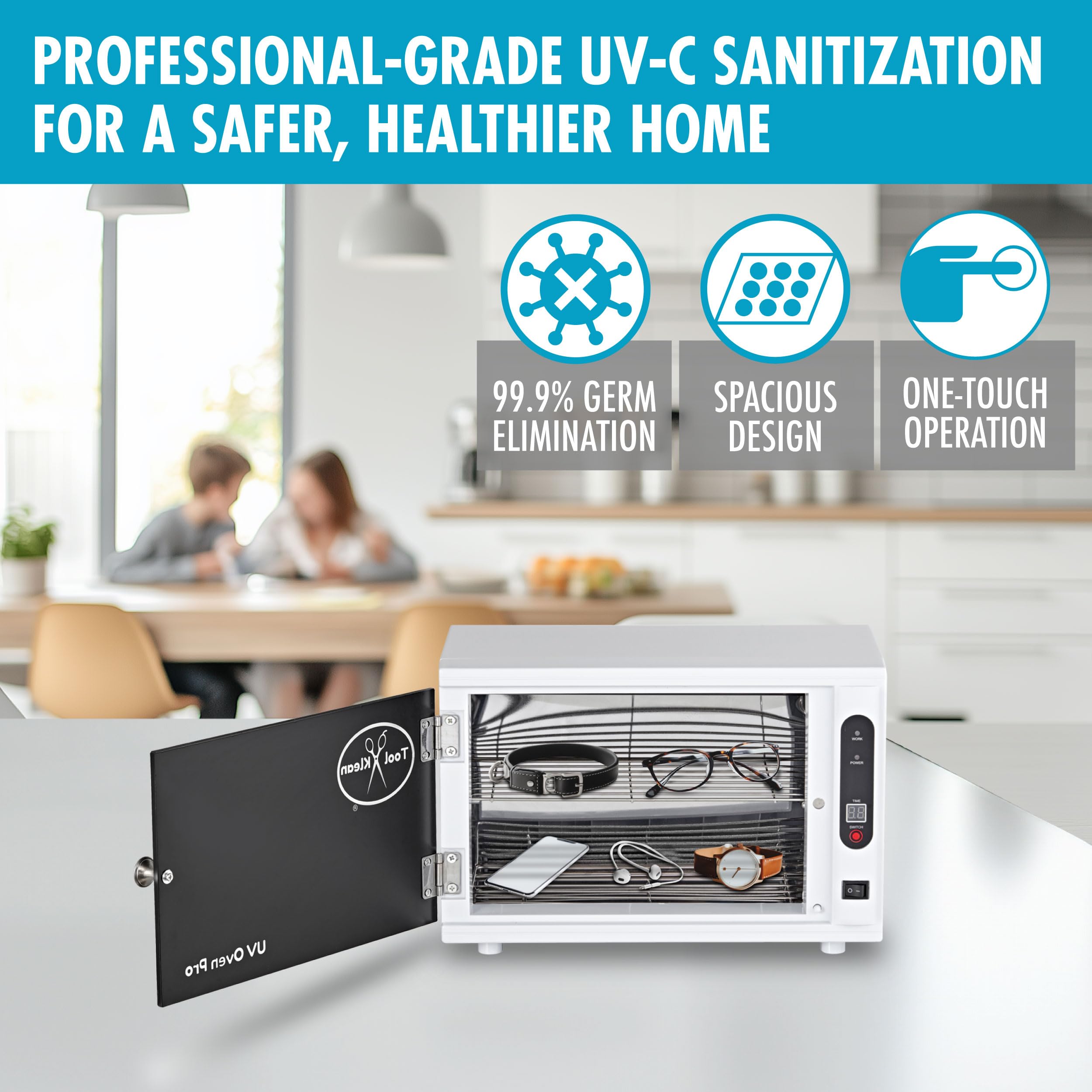 Professional UV Light Sanitizer Box - Large UVC Disinfection Cabinet for Salon Tools, Phones, Watches & Baby Items | EPA Certified | Fast Sterilization for Home, Salon & Travel Use