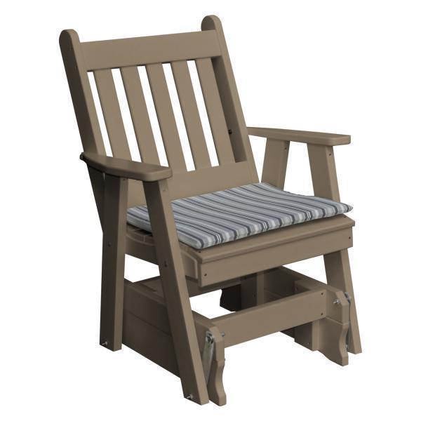 A & L Furniture Poly Traditional English Gliding Chair - Comfortable Rocking Recliner for Living Room, Nursery & Relaxation - Perfect for Reading, Nursing & Lounging